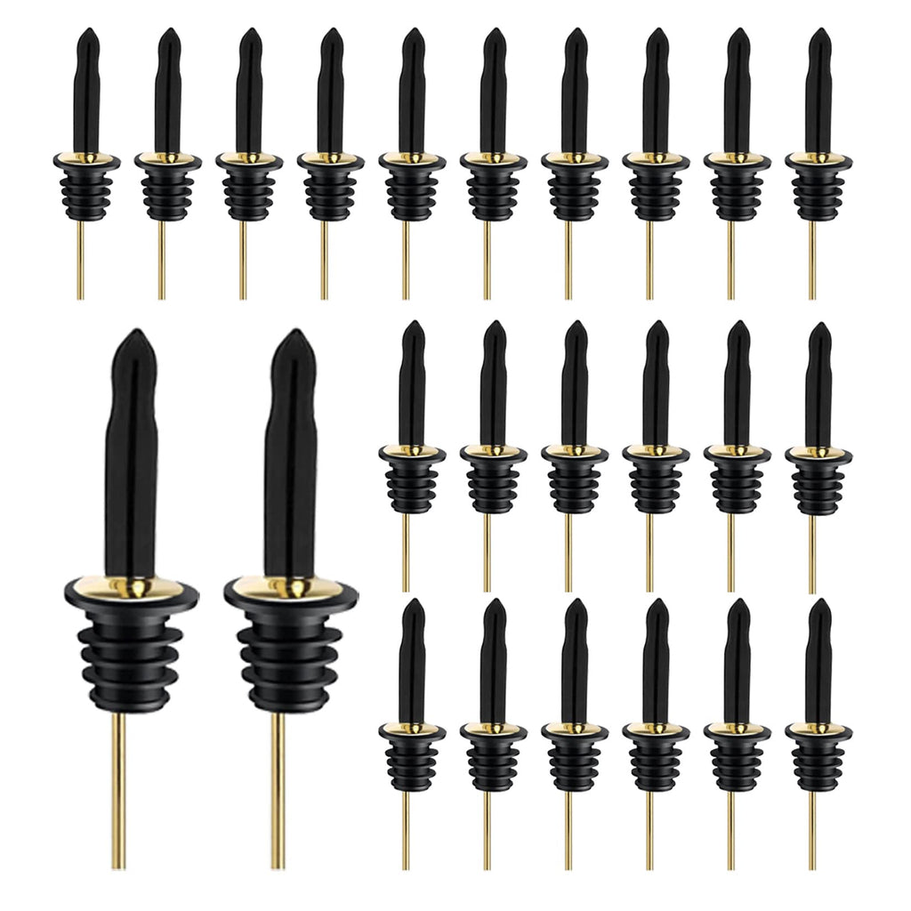Pafusen 6 Pack Liquor Bottle Pourers, Liquor Pour Spout for Liquor Bottles, Stainless Steel Olive oil Dispenser Spout, Alcohol Pourer Spouts Dust Caps Covers Fixed, Gold
