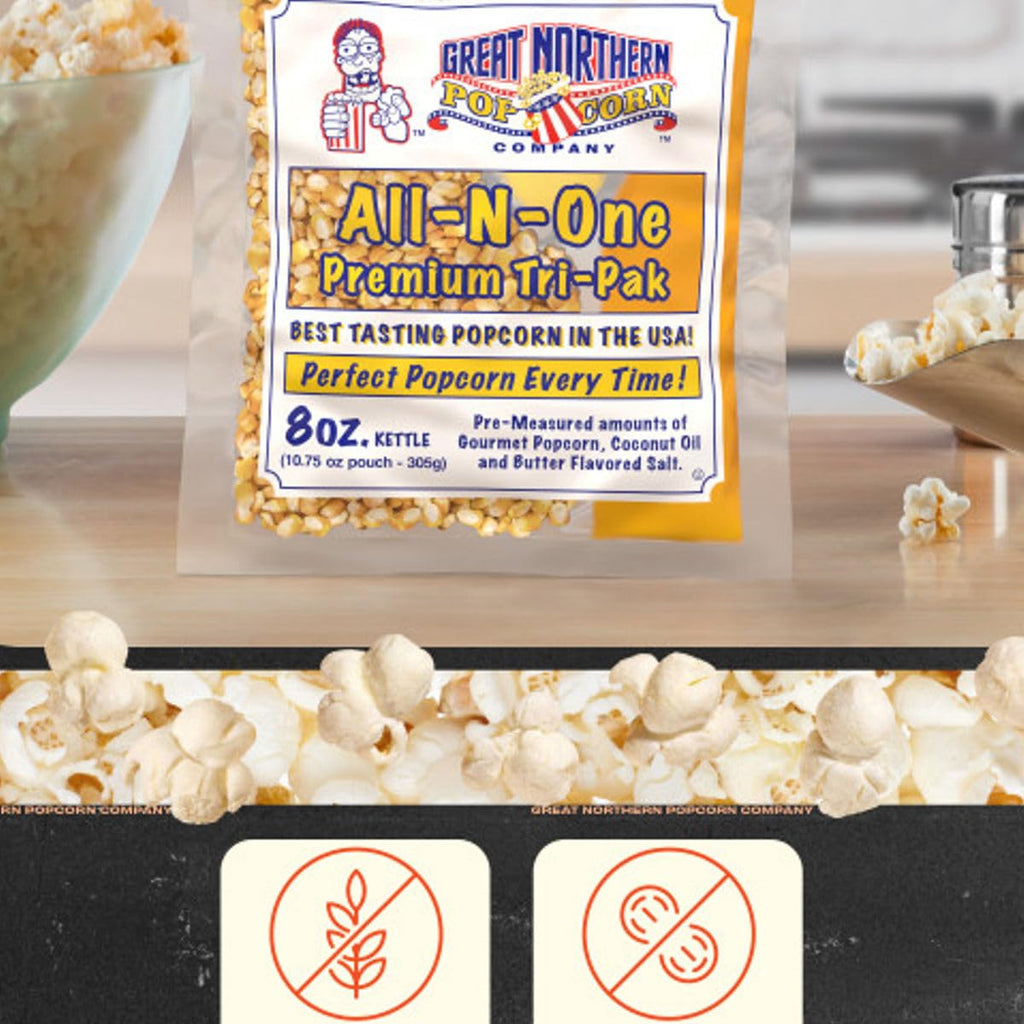2.5oz Popcorn Packs - Pre-Measured, Movie Theater Style, All-in-One Kernel, Salt, Oil Packets for Popcorn Machines by Great Northern Popcorn (40 Case)