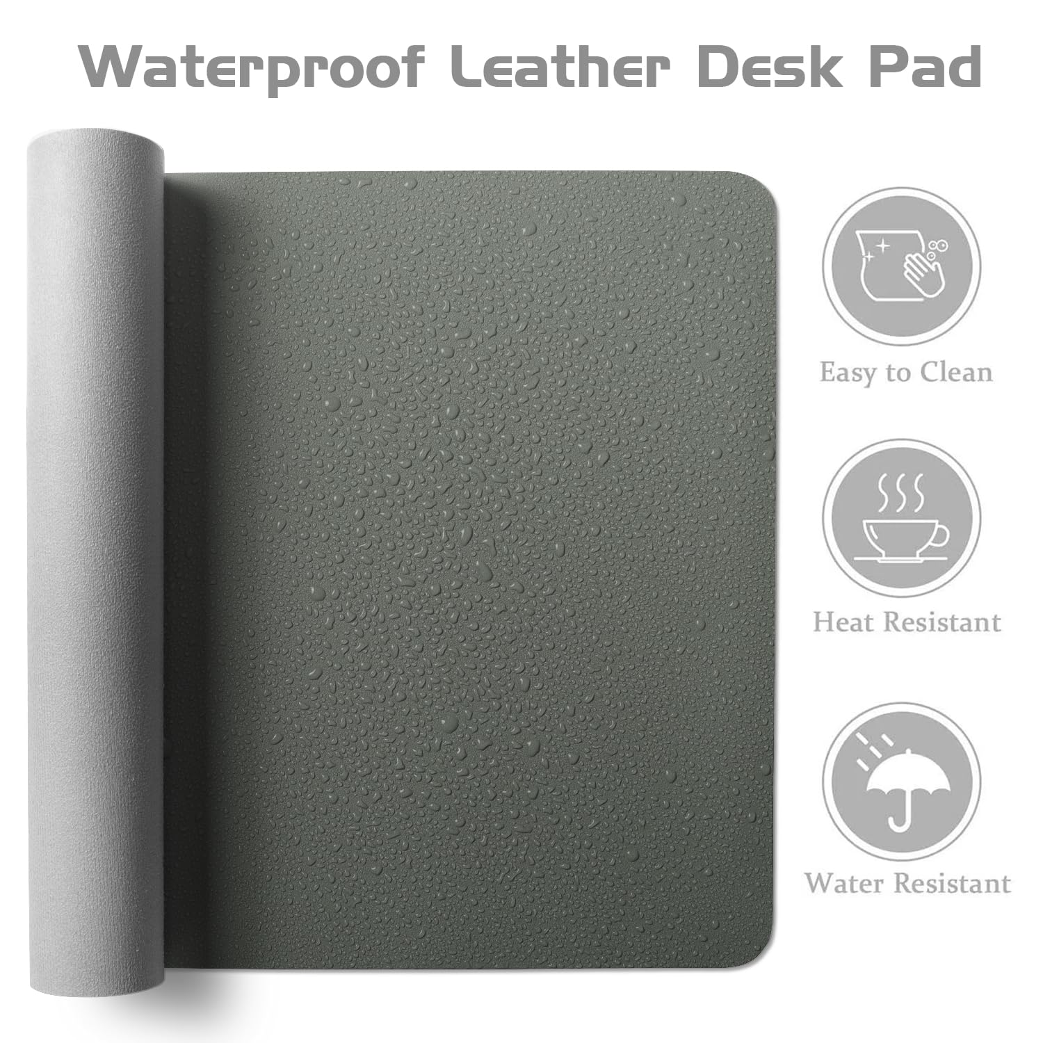 Aothia Leather Desk Pad Protector - Large Mouse Pad, Office Mat, Non-Slip PU Leather Blotter, Laptop Desk Pad, Waterproof Writing Pad for Office and Home (Beige, 38" x 13.7")