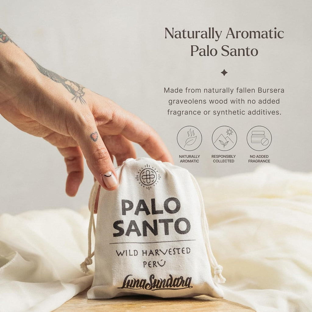 Luna Sundara Palo Santo Sticks, 100g Peruvian Smudging Wood