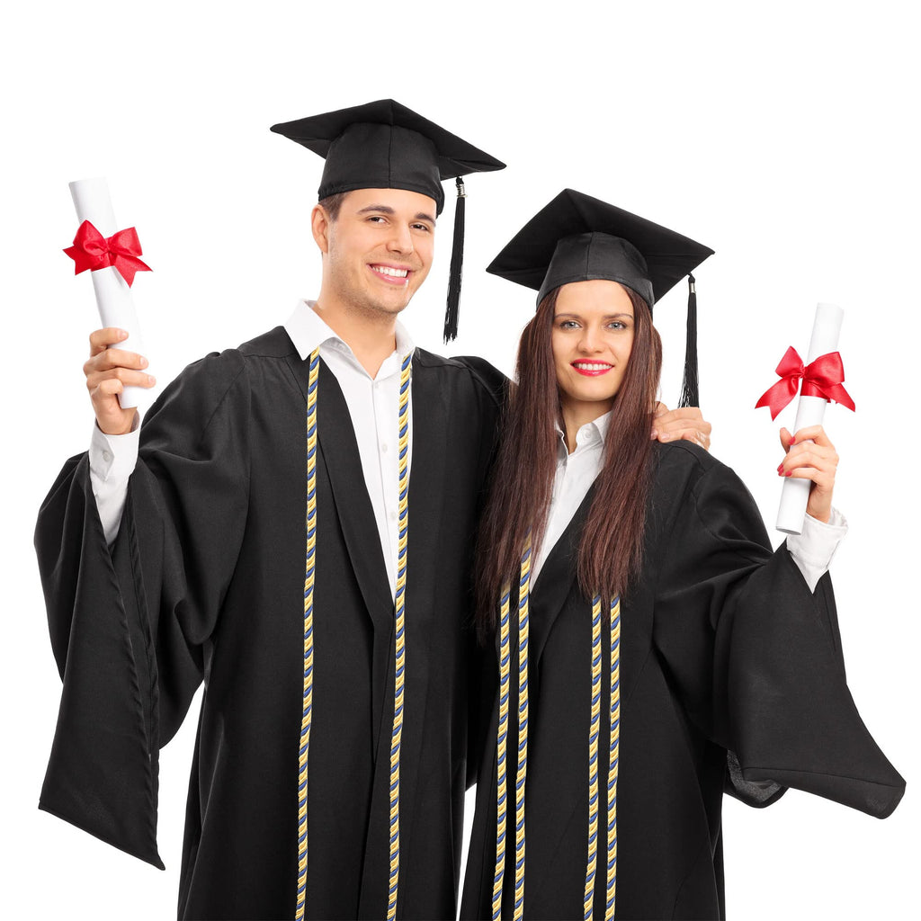 15 Pieces Graduation Honor Cord Braided Honor Cords with Tassels for Graduation Students (Black)