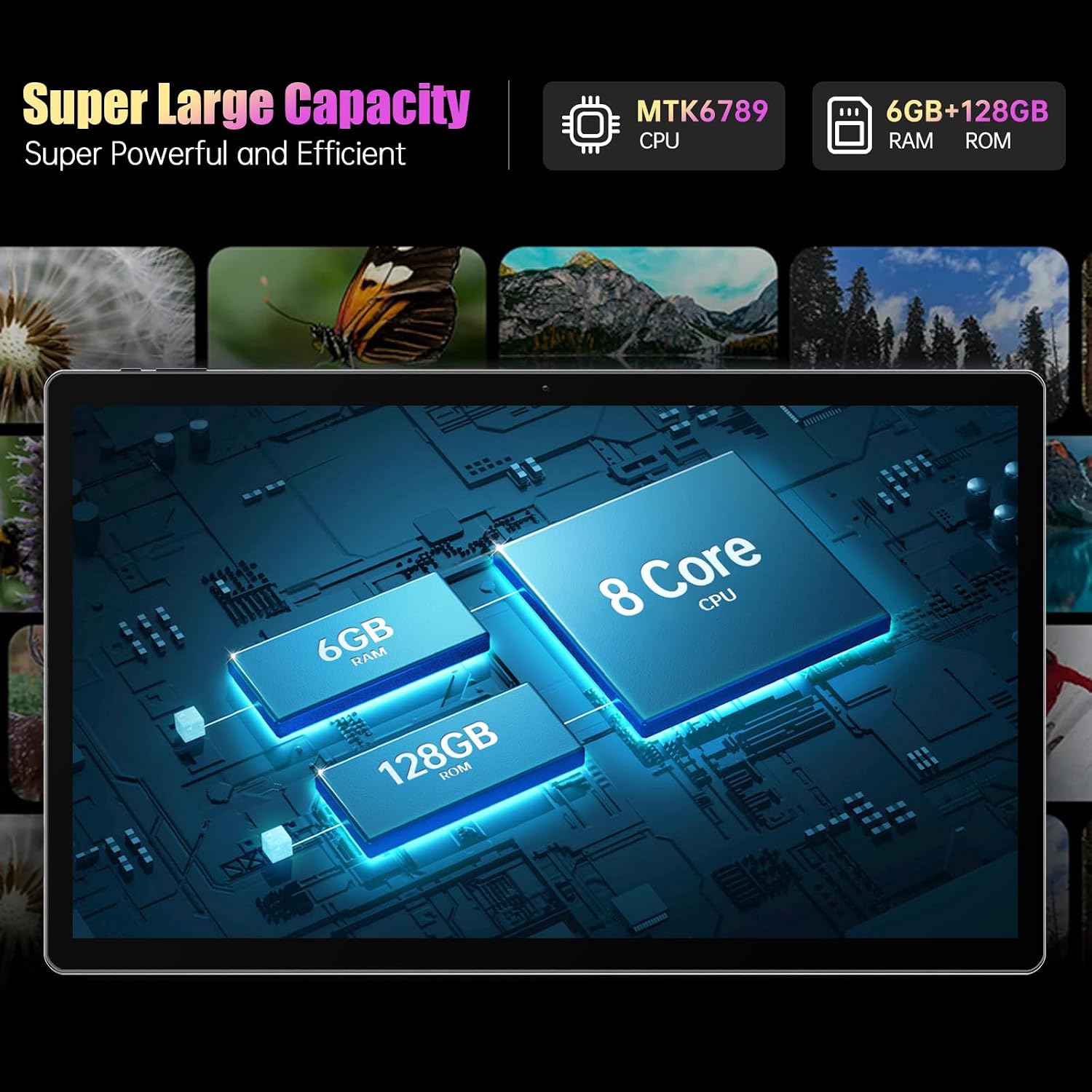 Tablet 15.6 Inch Android 13 Tablet, Large Screen Big Tablet with 1080P IPS HD Display, 8Core, 6GB+128GB, Wi-Fi 5, 512G TF Card Support, 12000mAh All-Day Battery Life, 5+13MP Cameras-Silver
