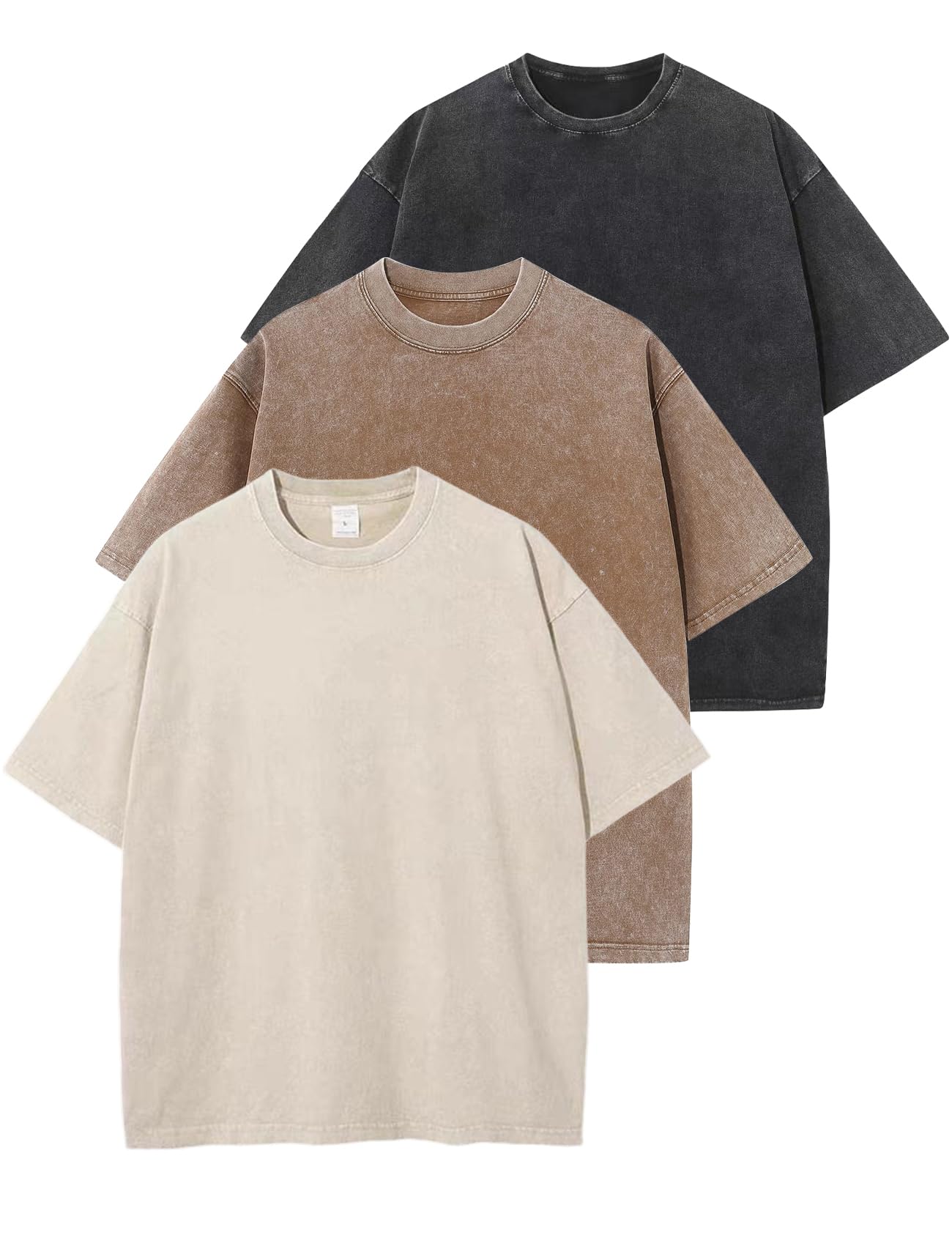 Arssm Men Oversized T Shirts Vintage Tee Loose Fit Short Sleeve Casual Streetwear Baggy Washed Unisex Tops