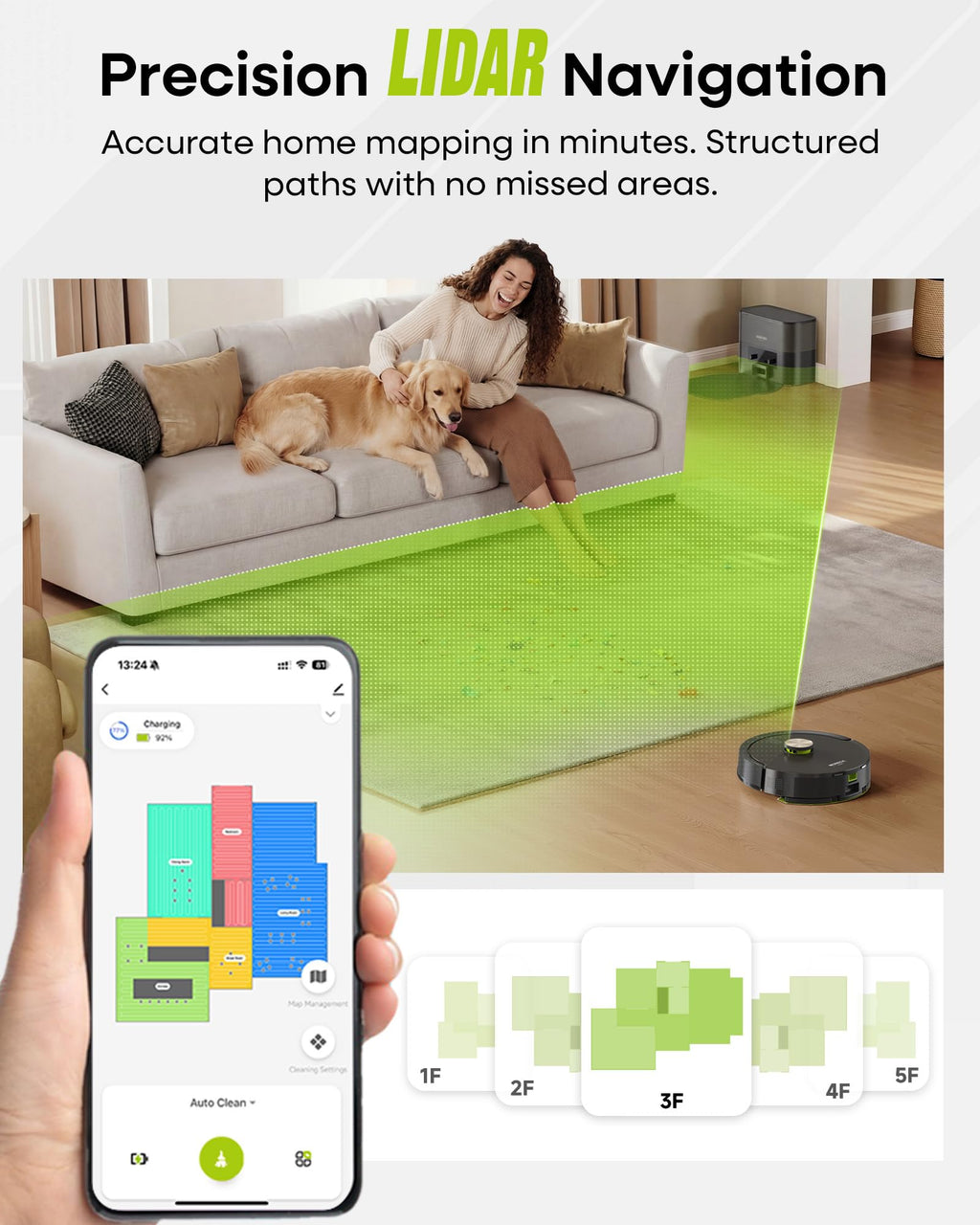 MONSGA Robot Vacuum and Mop, 90 Days Self-Emptying Robotic Vacuum, 8000Pa Suction, Dual Anti-Tangle, LiDAR Navigation, Self-Charging, WiFi/App/Alexa Control, Vacuums for Pet Hair Carpet Hard Floor