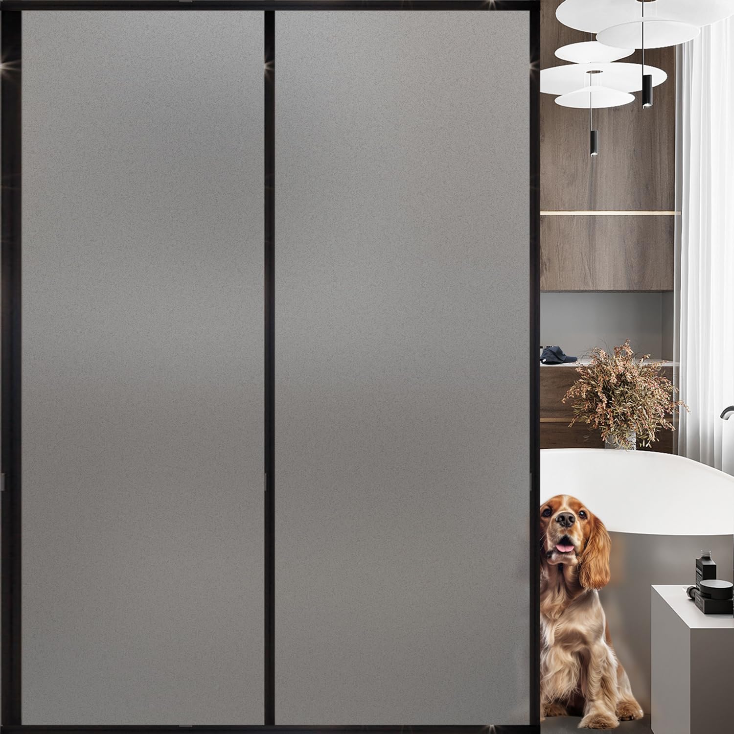 Window Privacy Blinds, Removable Glass Door Privacy Film, Suitable for Bathrooms, Offices, Static Cling Decorative Film, Reusable Window Stickers (Blinds, 17.5 x 78.7 inch)
