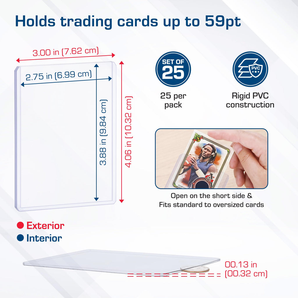 BCW 108 PT. Thick Card Topload Holder - Pack of 1 | Durable Rigid PVC Toploader | Toploaders for Memorabilia, Jersey, Patch, and Relic Cards