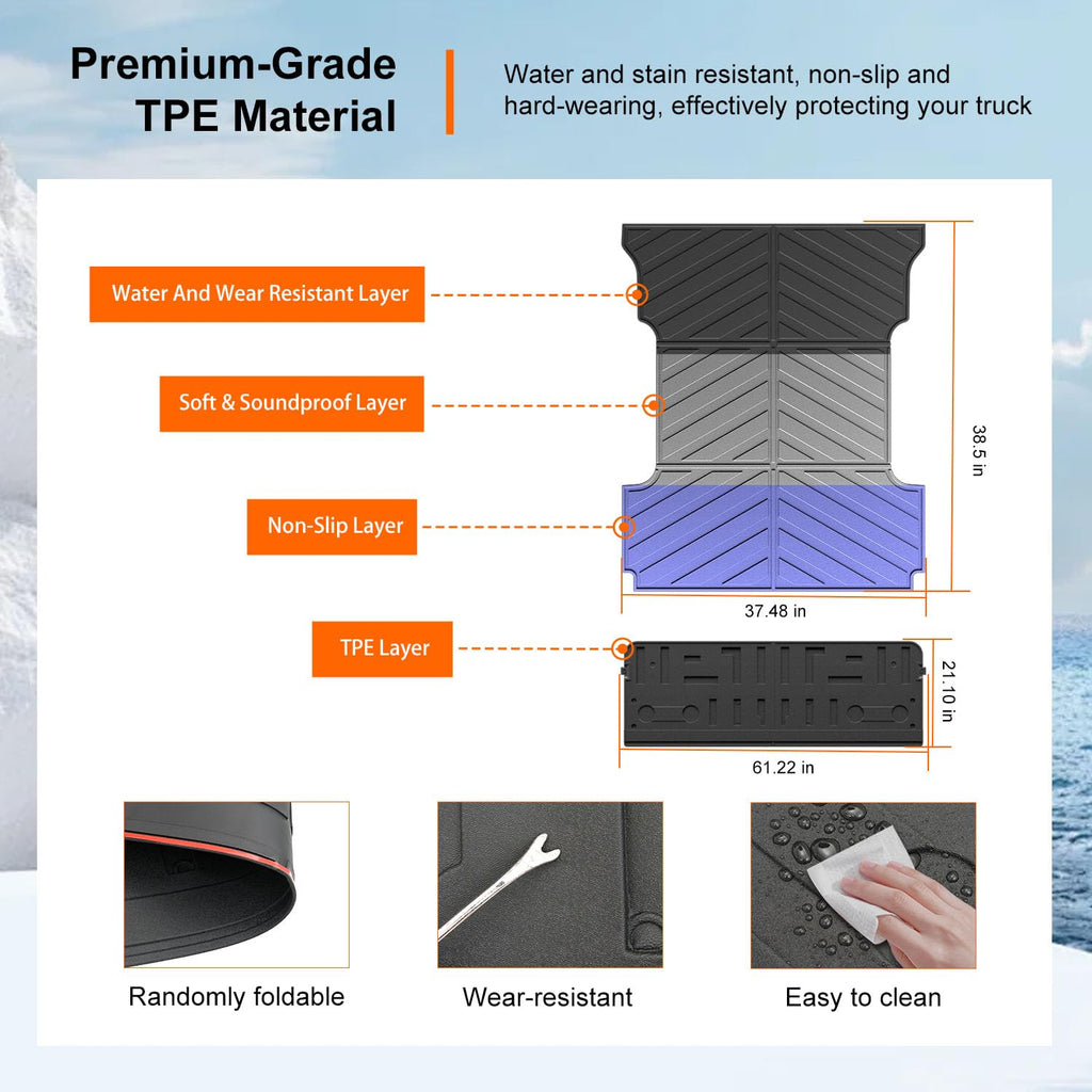 powoq 5.5FT Bed Liner Compatible with 2015-2026 Ford F150 Truck Bed Mat Waterproof Bed Mat TPE Truck Bed Liner Replacement for 2015-2026 Ford F150 Accessories (3-Fold 5.5FT Truck Bed Mat)