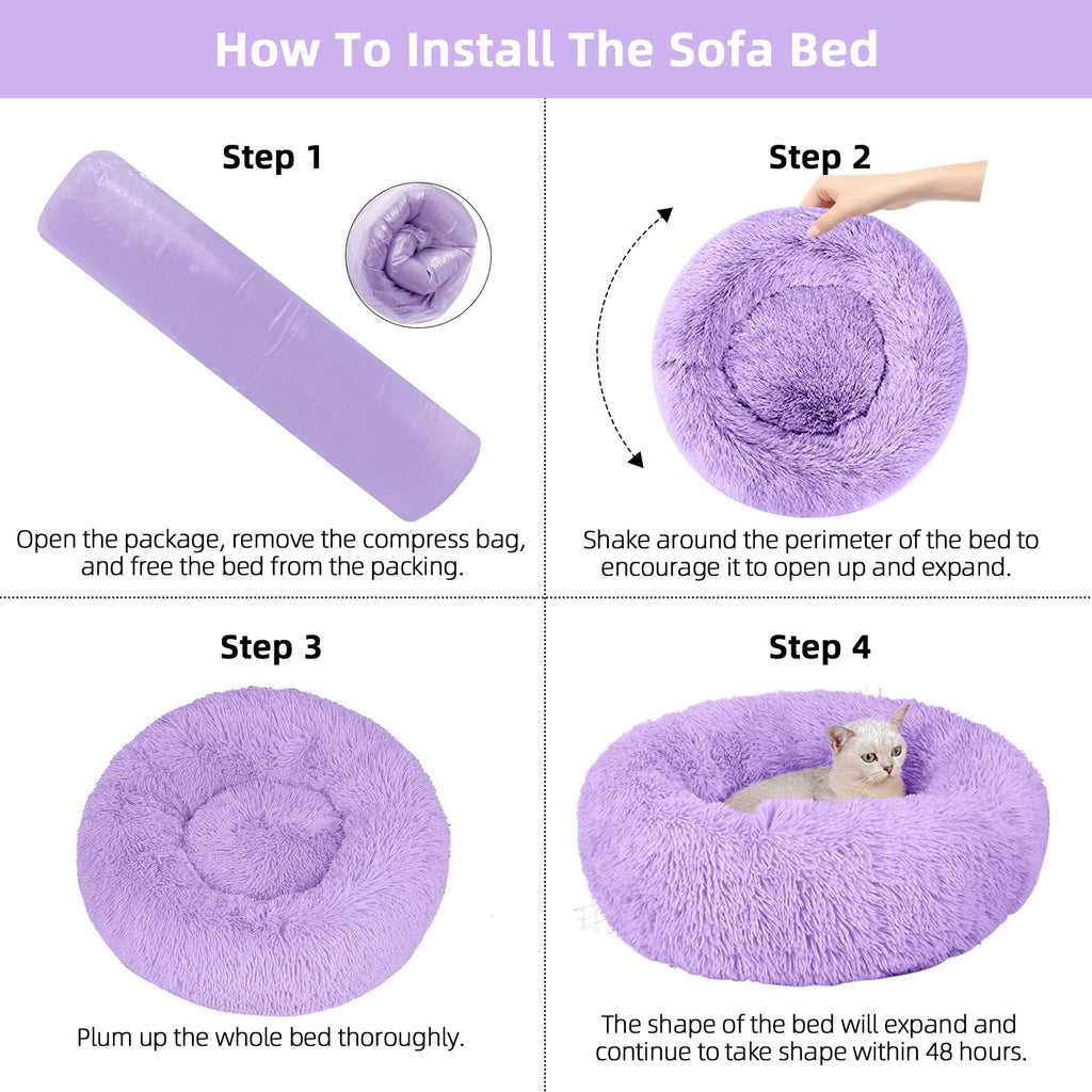 Nisrada Cat Beds for Indoor Cats,15.7 Inch Small Cats Beds, Washable-Round Pet Bed for Puppy and Kitten with Slip-Resistant Bottom