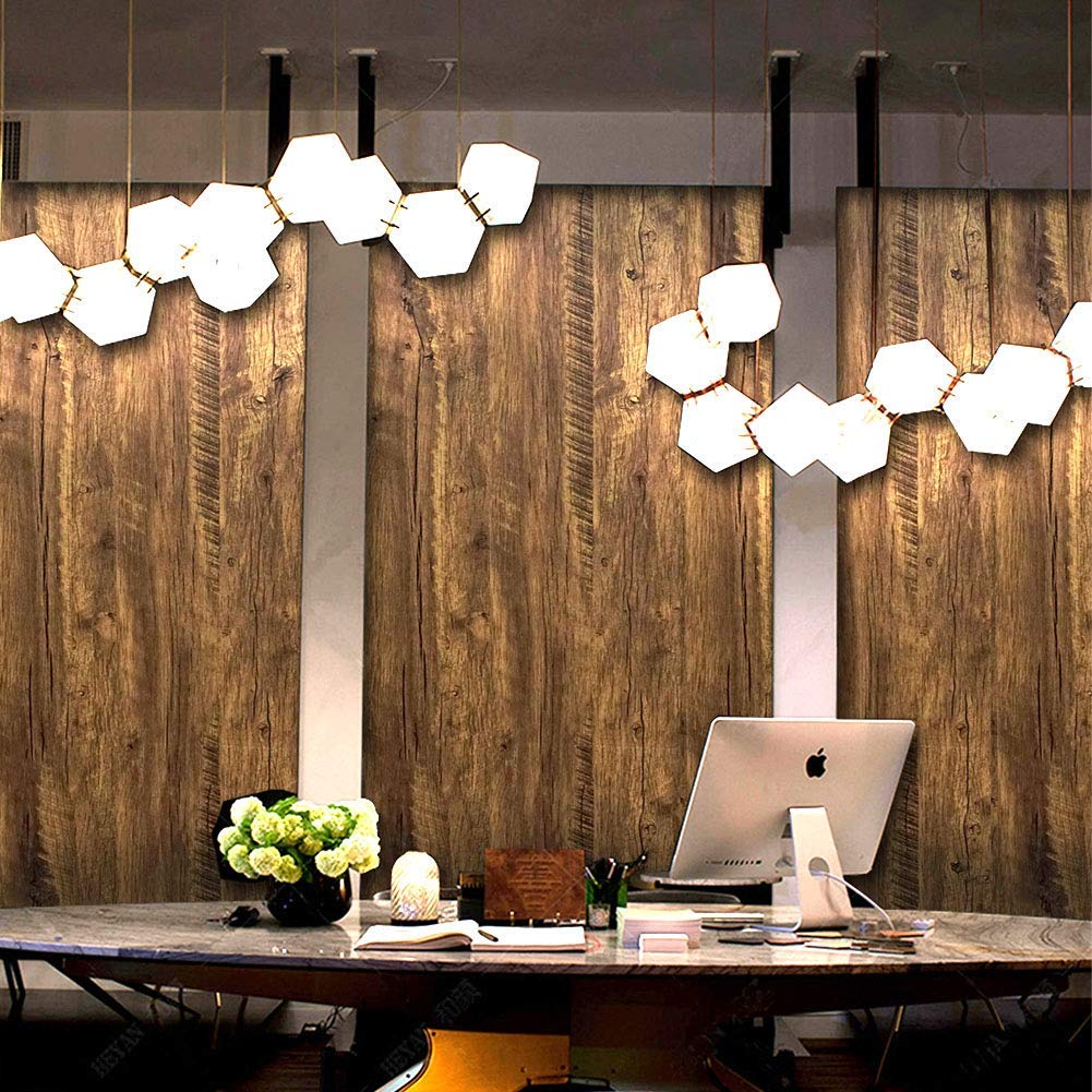 EeeComing 118" x 17.7" Wood Wallpaper Peel and Stick Contact Paper Wood Brown Wood Self Adhesive Wallpaper Rustic Removable Wood Contact Paper Wood Grain Wallpaper Vinyl Film Roll
