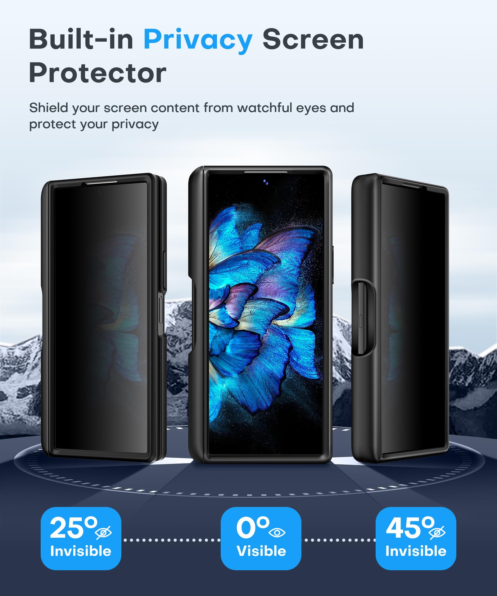 BERFY for Z Fold 6 Case with Screen Protector, [Compatible with MagSafe] Built-in Kickstand & S Pen Slot & Hinge Protection, Full Body Shockproof Phone Case for Samsung Galaxy Z Fold 6, Blue