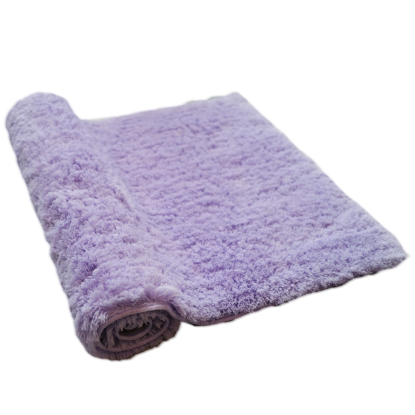 CozeCube Circle Fleece Bath mats for Bathroom, Fluffy Absorbent, Melange Quick Dry Microfiber Bath Rugs, Non Slip Washable Shower Mat Gifts, Brown, 24" X 16"