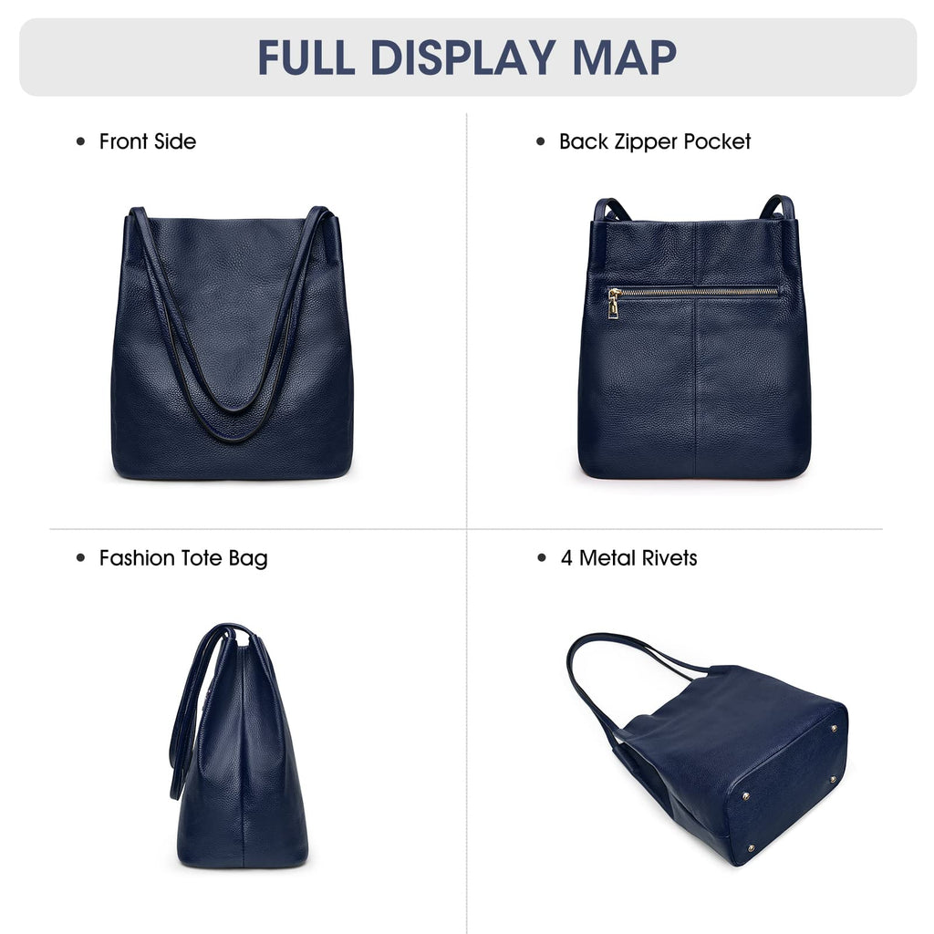 Kattee Women Soft Genuine Leather Totes Shoulder Bag Purses and Handbags with Top Magnetic Snap Closure
