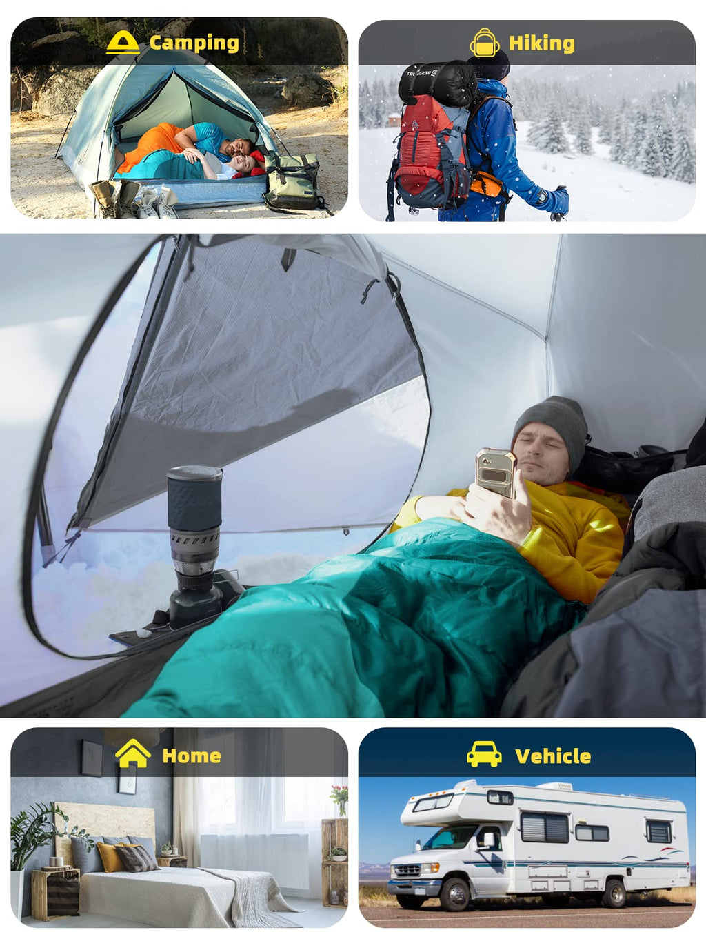 Bessport Mummy Sleeping Bag | 15-45 ℉ Extreme 3-4 Season Sleeping Bag for Adults Cold Weather– Warm and Washable, for Hiking Traveling & Outdoor Activities