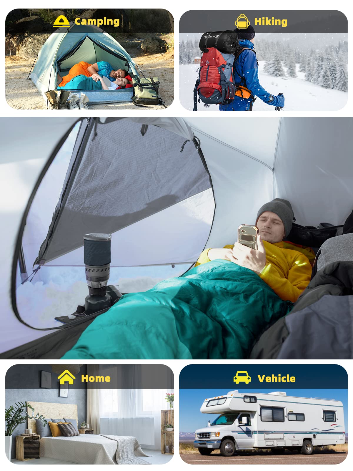 Bessport Mummy Sleeping Bag | 15-45 ℉ Extreme 3-4 Season Sleeping Bag for Adults Cold Weather– Warm and Washable, for Hiking Traveling & Outdoor Activities