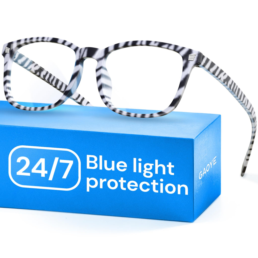 Gaoye Transparent, Clear Blue Light Glasses for Computer & Gaming - Anti UV Ray Lenses, Scratch-Resistant & Comfort Fit