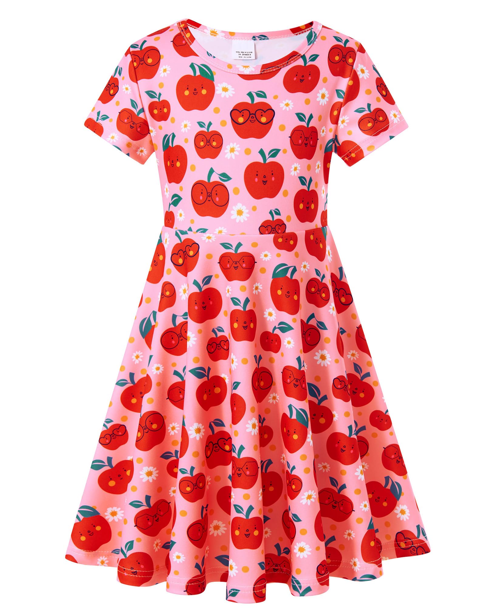 ALISISTER Little Girls Dress Short Sleeve Toddler Summer Sundress 2-9T
