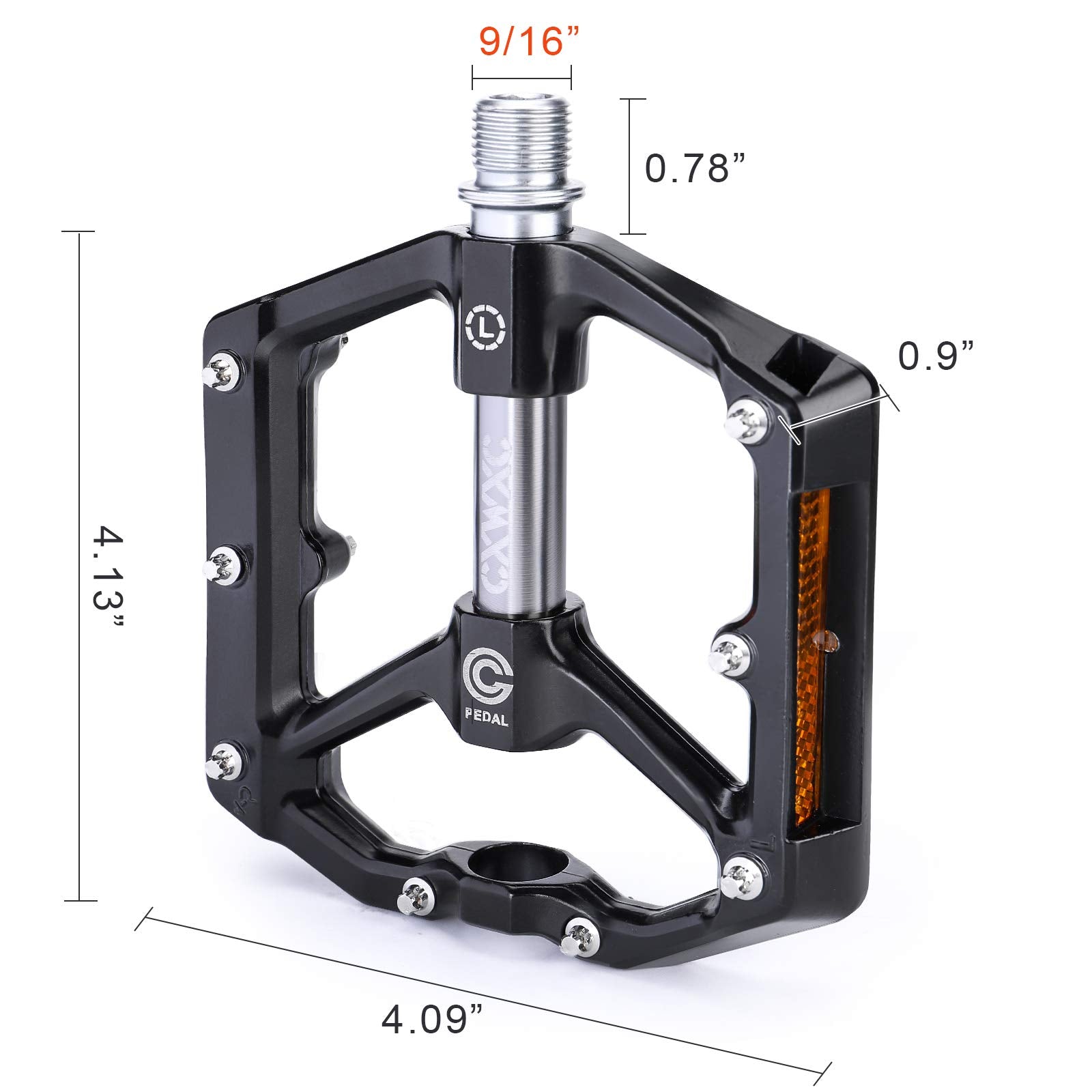 CXWXC Road/MTB Bike Pedals - Aluminum Alloy Bicycle Pedals - Mountain Bike Pedal with Removable Anti-Skid Nails