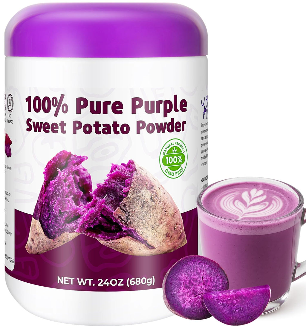 Purple Sweet Potato Powder 11.5oz (326g) - Natural Food Coloring for Baking, Drinks & Smoothies｜Ube/Purple Yam Alternative, Non-GMO, Gluten-Free, Resealable Pack