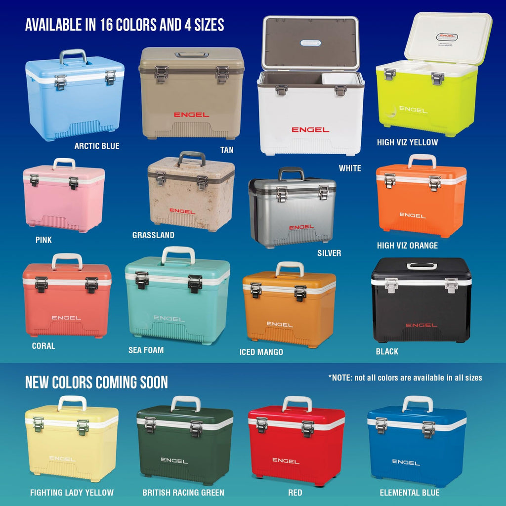 ENGEL 13qt Leak-Proof, Air Tight, Drybox Cooler and Small Hard Shell Lunchbox for Men and Women