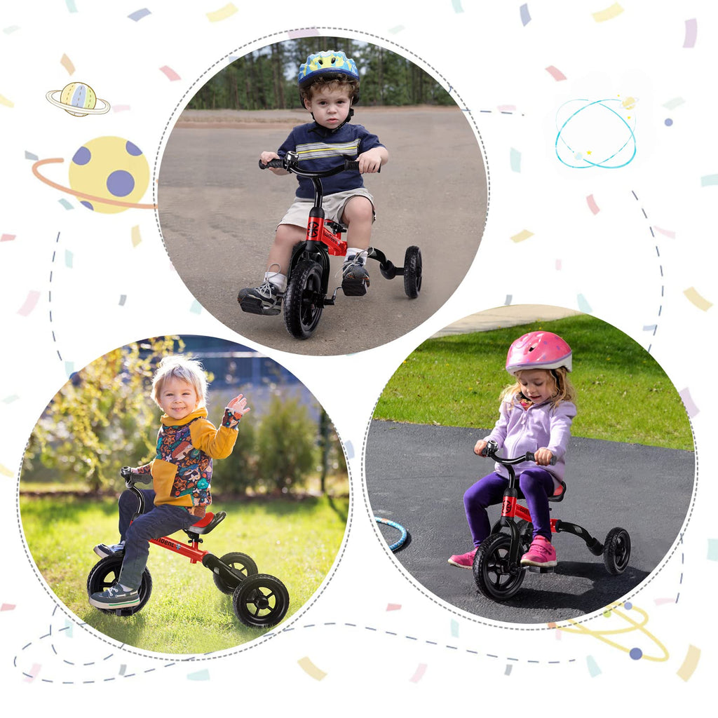 XPIY Tricycle for Toddlers Age 2-5 Years Old, 3 in 1 Folding Toddler Bike for Boys and Girls, Kids' Bike Trike with Detachable Pedal and Adjustable Seat (Blue)