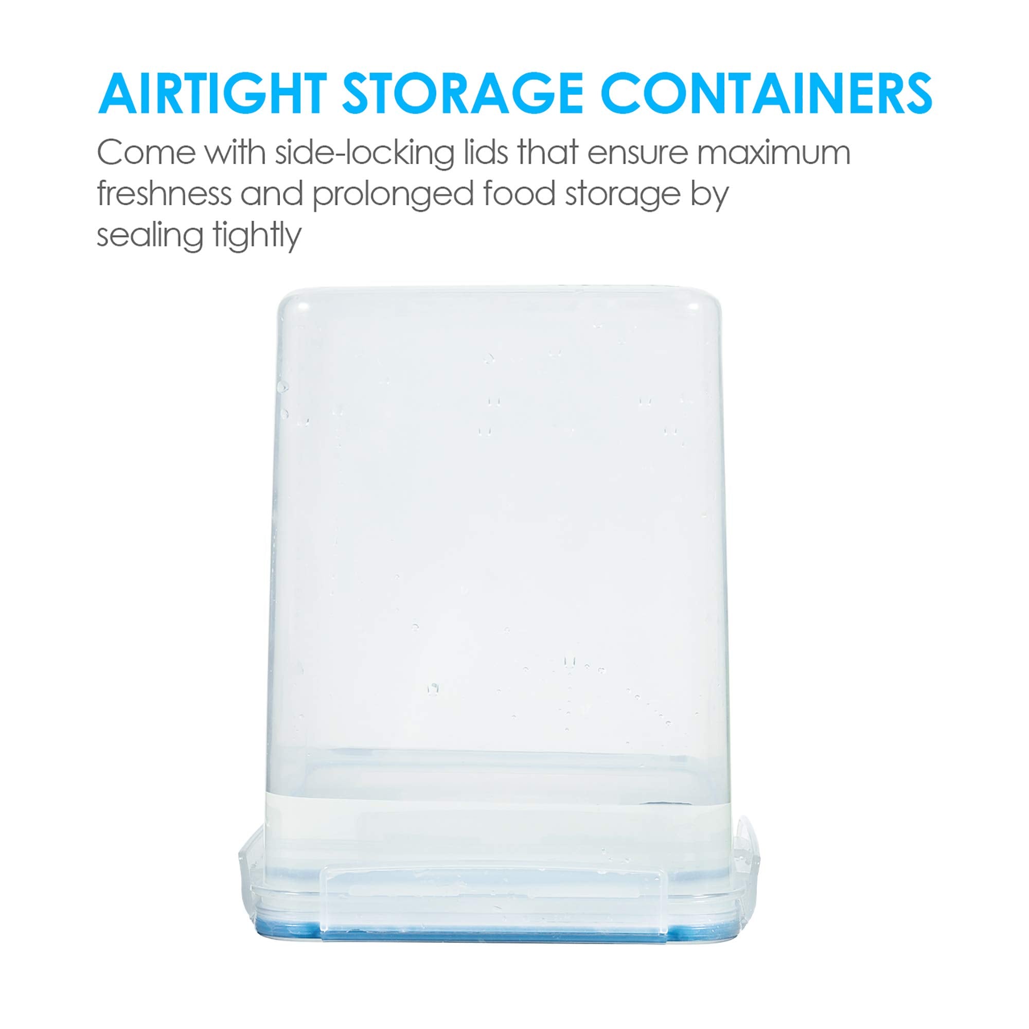 Vtopmart Food Storage Containers 2.5L / 84.5oz, 4 Pieces BPA Free Plastic Airtight Canister for Flour, Sugar, Baking Supplies, with 4 Measuring Cups and 24 Labels, Black