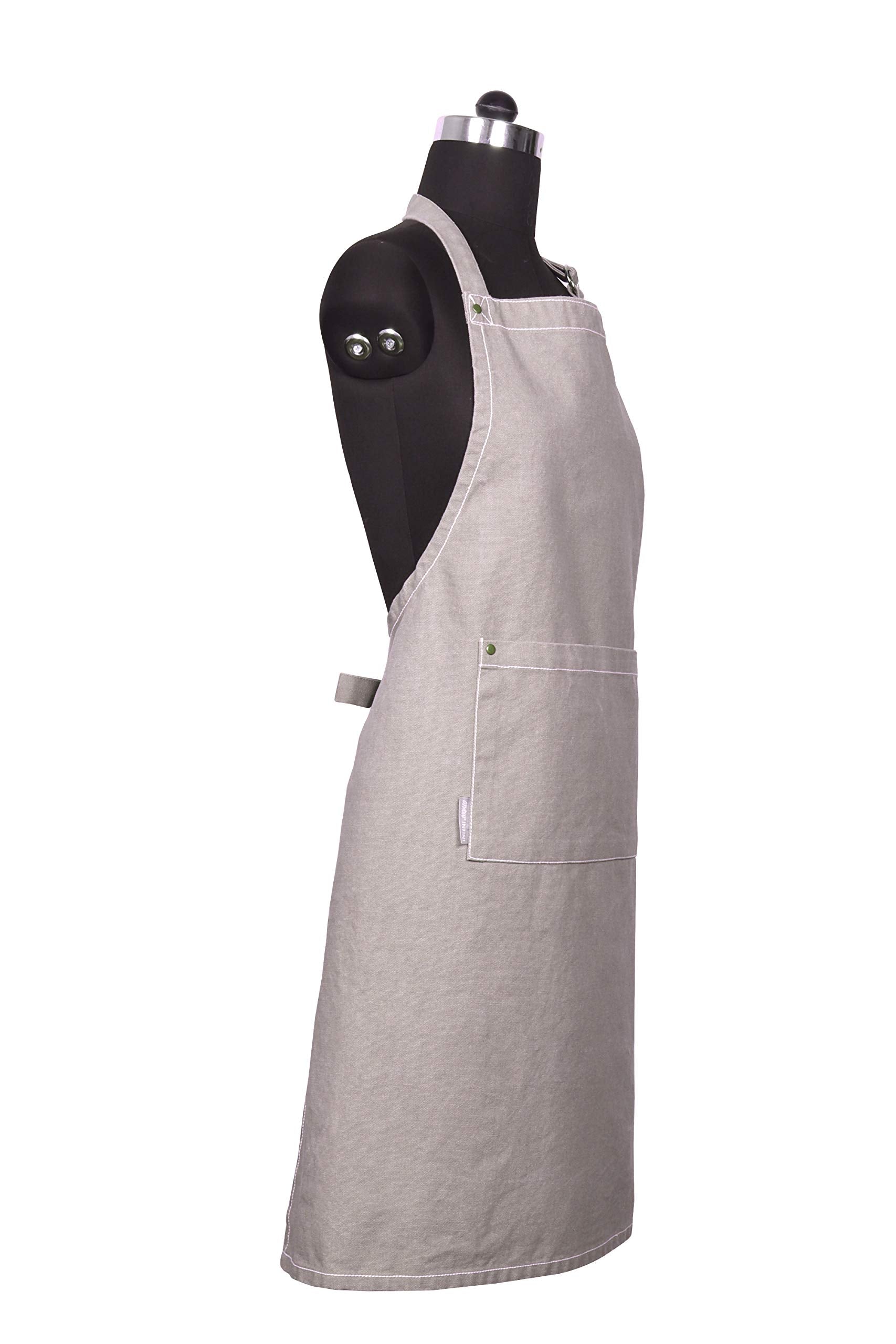 AMOUR INFINI Cotton Aprons for Women with Pocket, Adjustable Strap & Waist Ties - Washable Aprons for Baking, Cooking, Gardening (27.5 x 33 Inches - Blooming Floral)