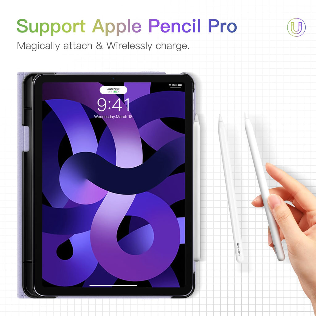 Fintie Case for iPad Air 11-inch M4/M3/M2 (2026/2025/2024), iPad Air 5th/4th Generation (2022/2020) 10.9 Inch, Multi-Angle Viewing Protective Cover with Pencil Holder & Pocket, Black