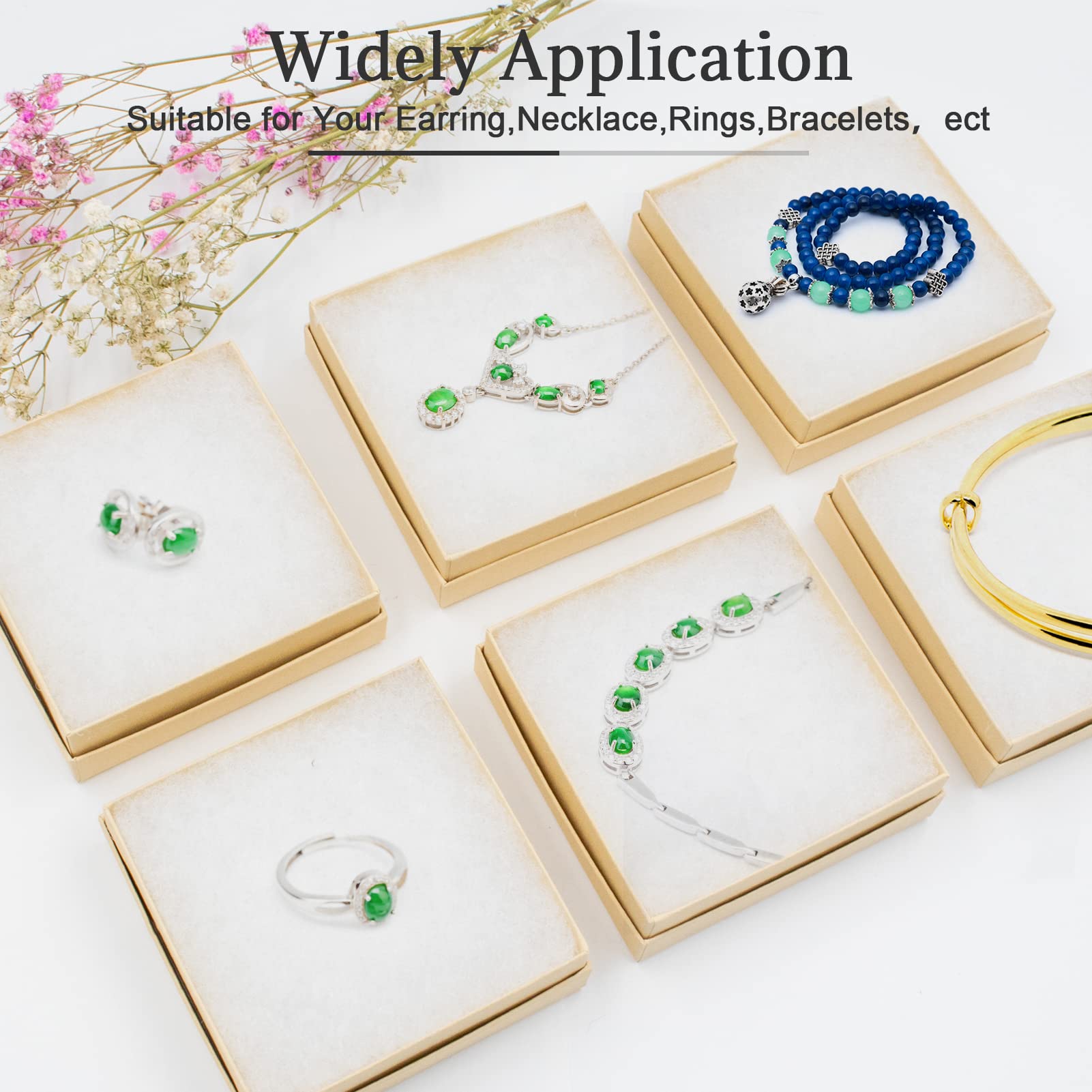 Cardboard Jewelry Black Gift Boxes 20 Pack3.5×3.5×1 inches, its apply to displaying necklaces, rings, bracelets, earrings