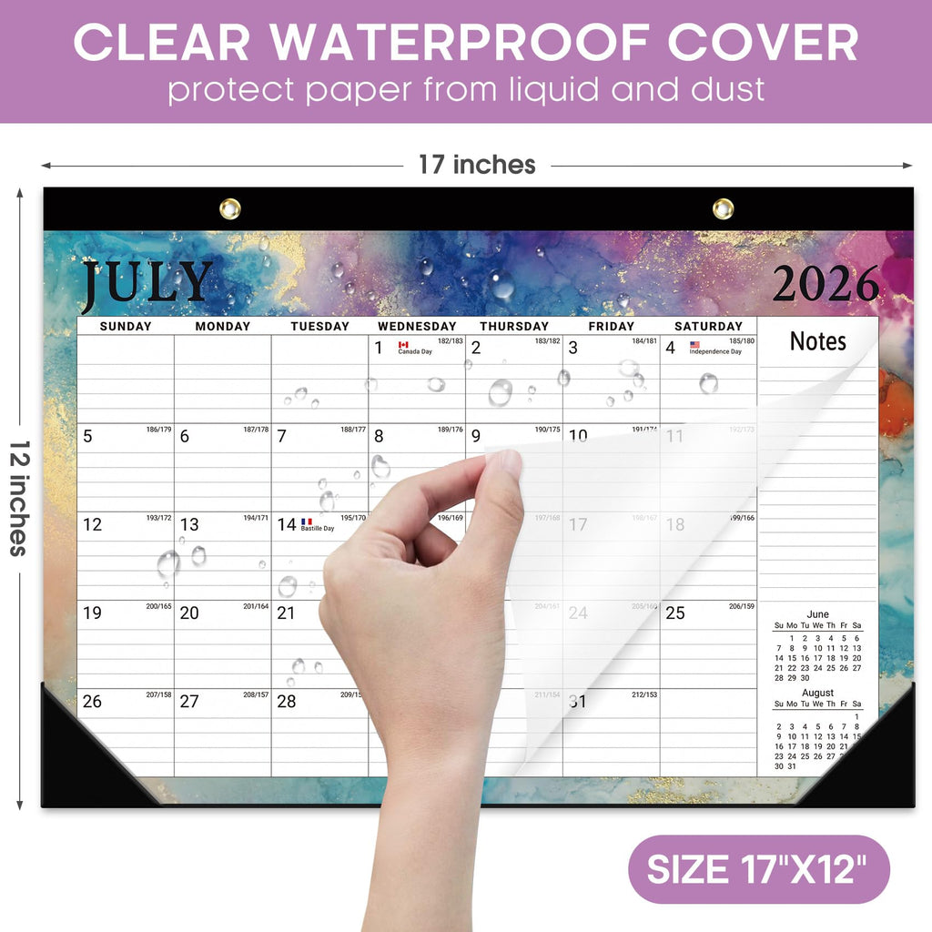 Desk Calendar 2026-2027, 21-Month Calendar Runs Until June 2027, Large 17" x 12" Monthly Desktop & Wall Calendar for Home & Office - Floral