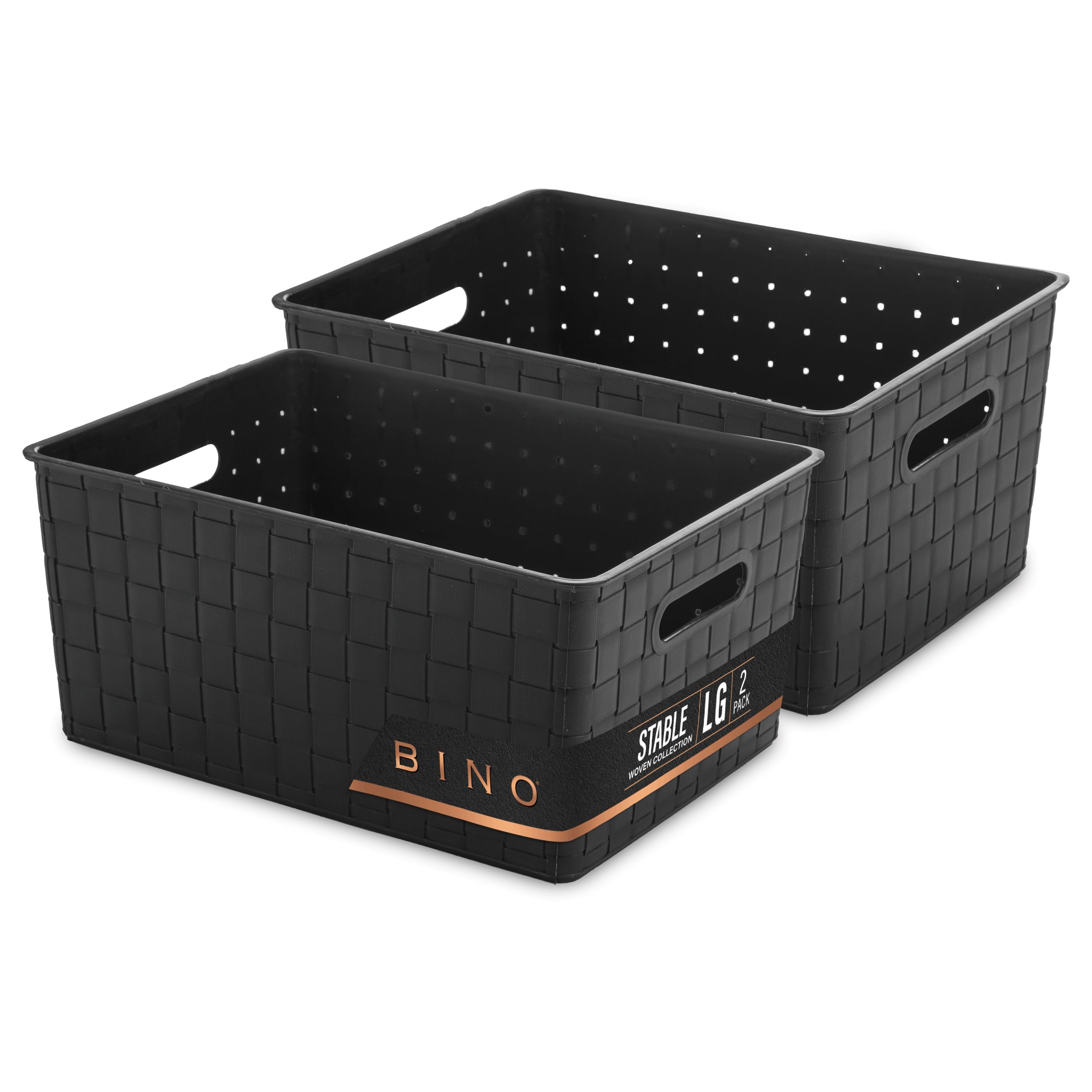 BINO Plastic Basket, Small White, 5 Pack - Rectangular Cabinet Organizer, Multi-Use Storage Basket, Drawer and Cabinet-Friendly, Portable, Durable, Space Efficiency, Stock Management