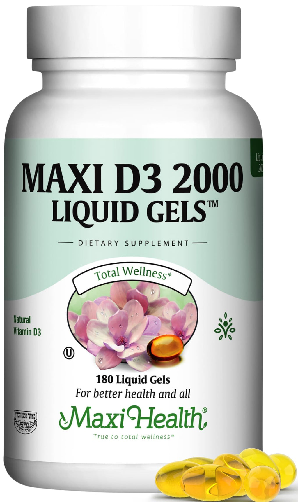 Maxi Health Vitamin D3 2000IU Tablets – Immune Support, Bone Health, and Muscle Function – Vitamin D 2000 IU Supplement for Adults – Kosher, Easy-to-Swallow, 90 Tablets