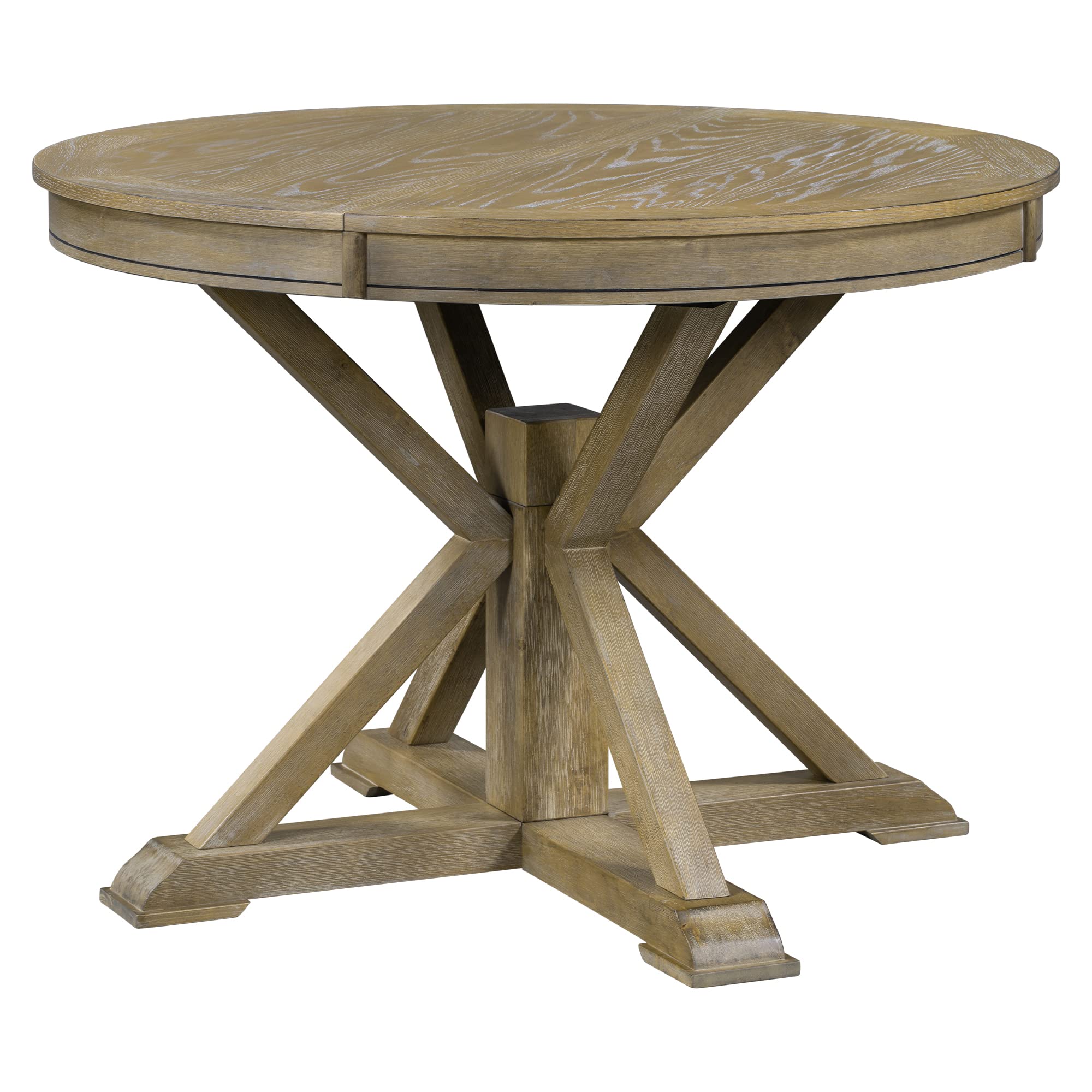 LUMISOL Round Dining Table for 4-6 People, 41"-57" Extendable Kitchen Table with 16" Removable Leaf for Small Places, Kitchen, Dining Room, Espresso