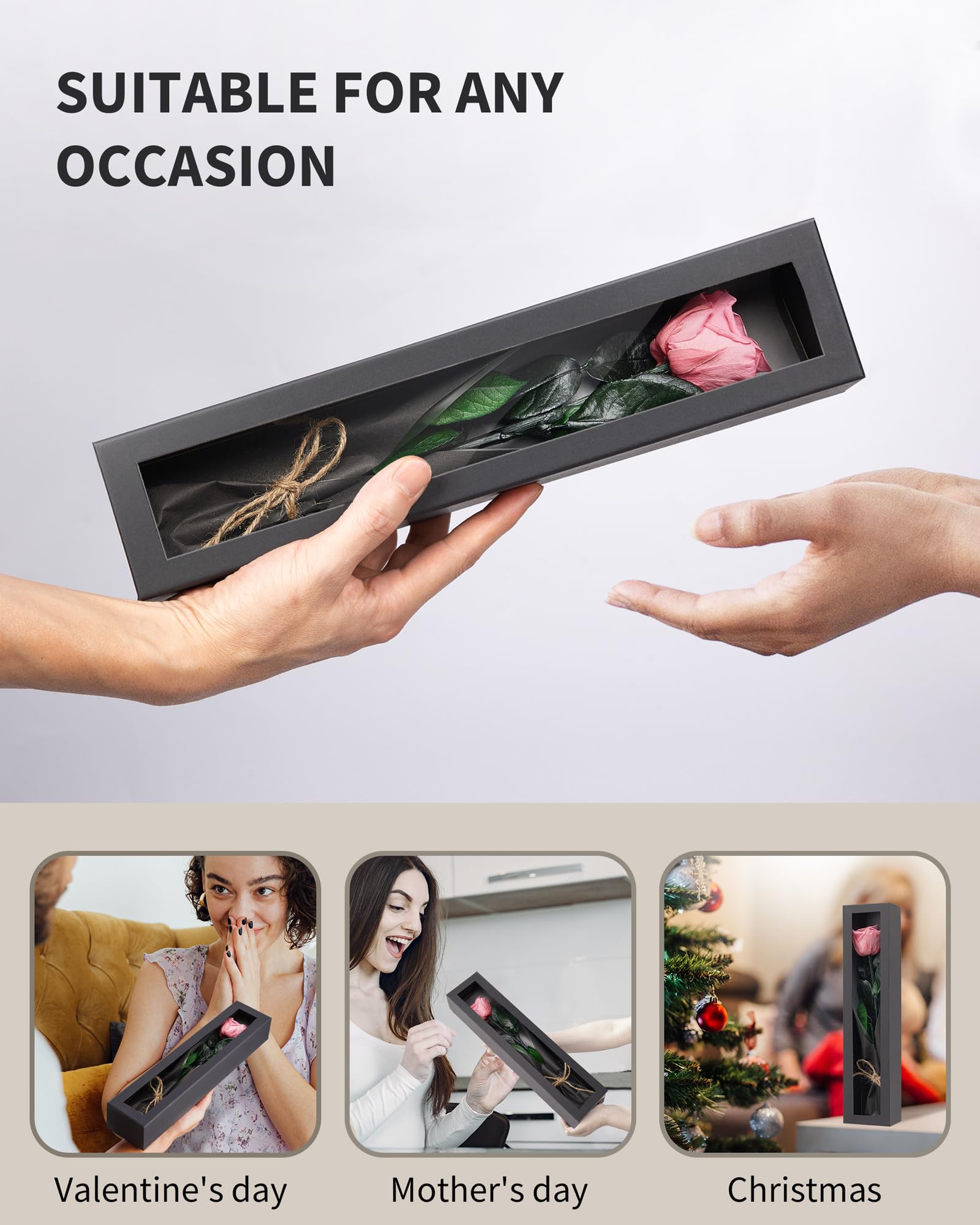 Flowers for Delivery Prime, Preserved Roses Flower Gifts for Women, Real Roses Single Rose Presents for Her, Mom Birthday Gifts from Daughter, Valentines Flowers Red Roses
