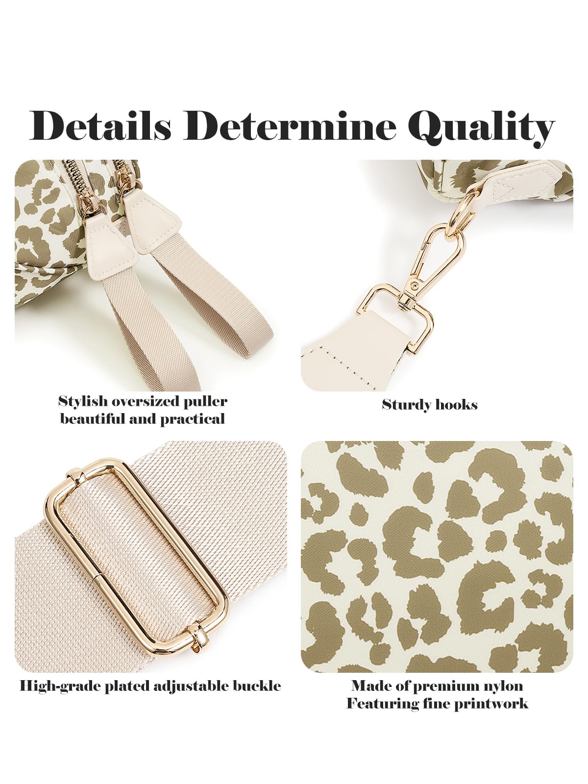 Pure Colour Crossbody Bag Bum Bag for Women,Spacious Purse Fanny Packs Belt Bag,Oversized Bum Bag (Bean Green Leopard Print Bum Bag)