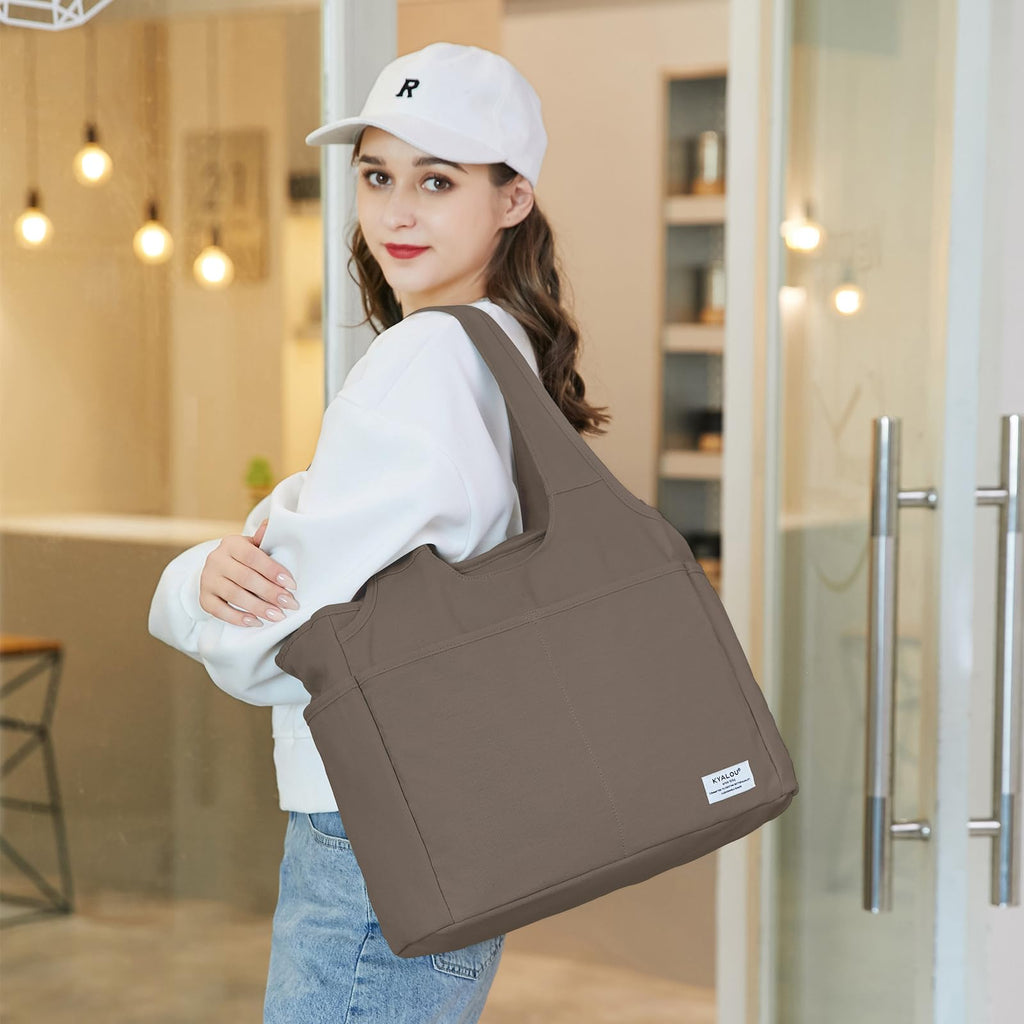KYALOU Utility Large Tote Bag, Women Casual Shoulder Bags for Work School Gym Beach Travel Shopping Grocery | Utility