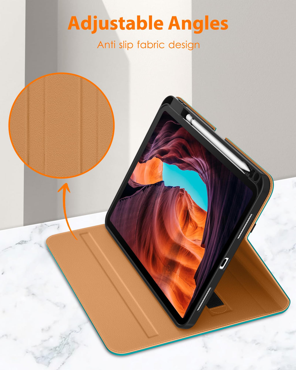 DTTO for iPad (A16) 11th Generation Case 11 Inch 2025, iPad 10th Generation Case 10.9 Inch 2022, Premium Leather Business Folio Stand Cover with Pencil Holder - Auto Wake/Sleep, Brown
