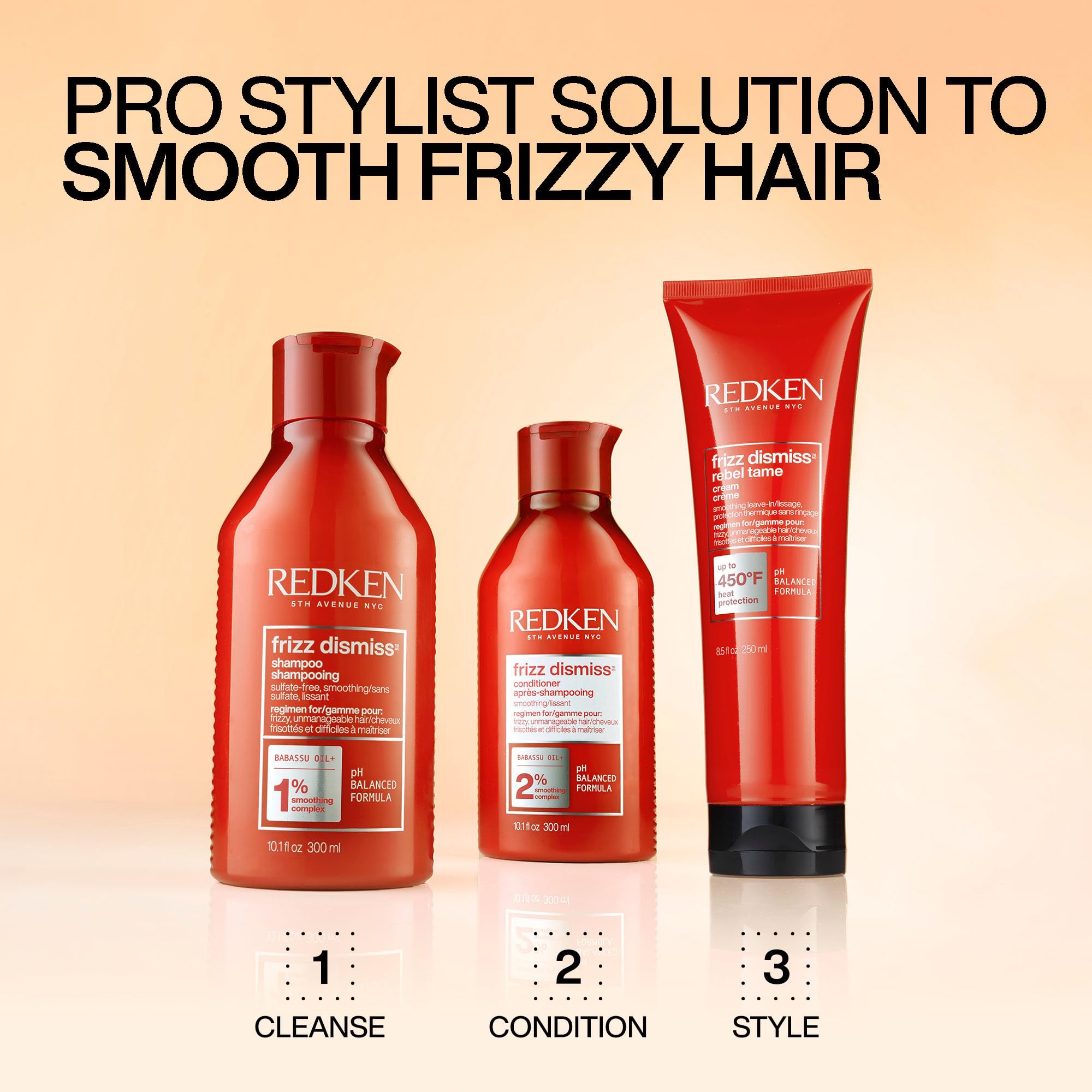 Redken Frizz Dismiss Conditioner - Frizz Control for All Hair Types, Moisturizes & Smoothes, Enhances Shine, With Babassu Oil