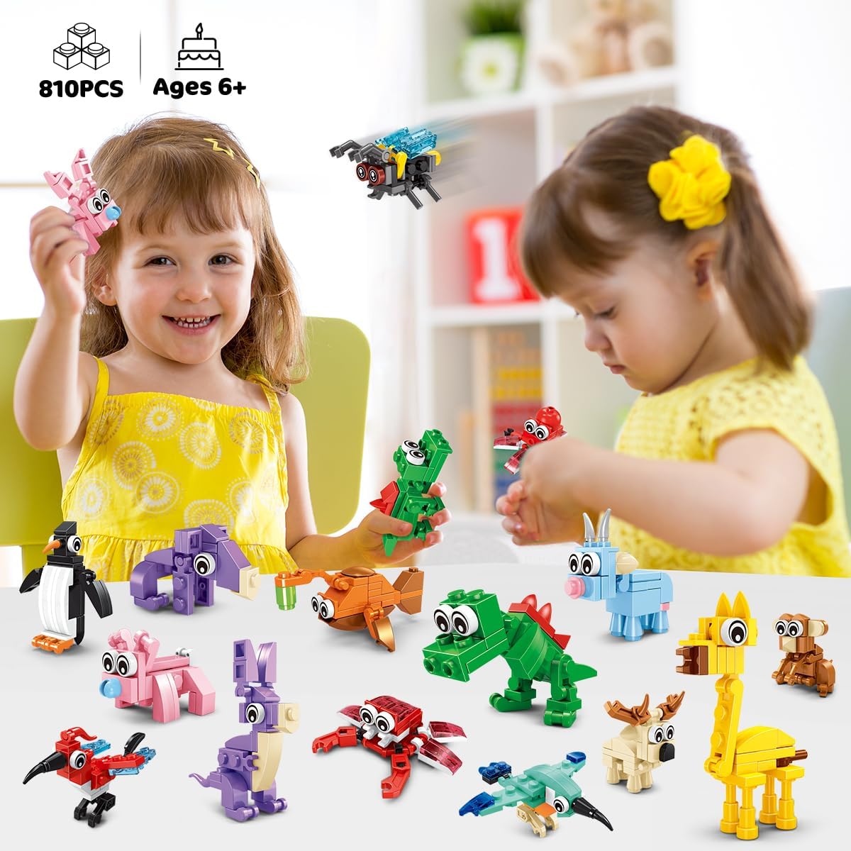 INSOON 30 Packs Animal Party Favors for Kids, 810 PCS Mini Animal Building Block Toy Set for Goodie Bag Fillers Classroom Prizes Easter Birthday Children's Day for Boys Girls Student Ages 6+