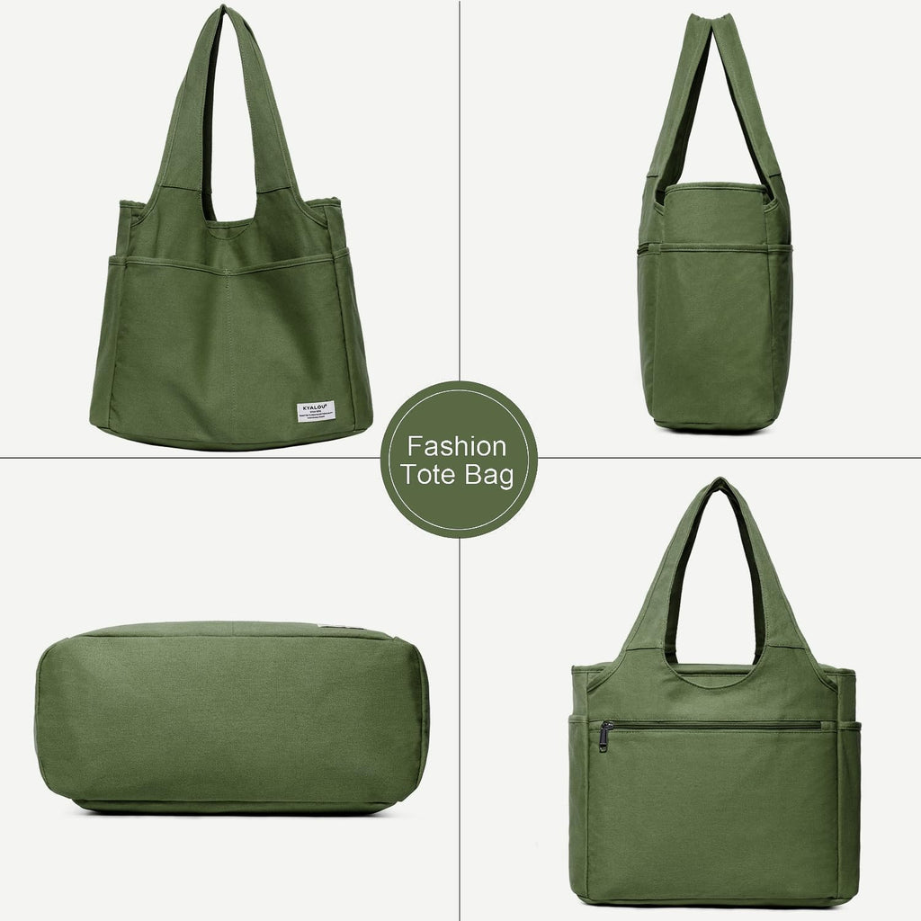 KYALOU Utility Large Tote Bag, Women Casual Shoulder Bags for Work School Gym Beach Travel Shopping Grocery | Utility