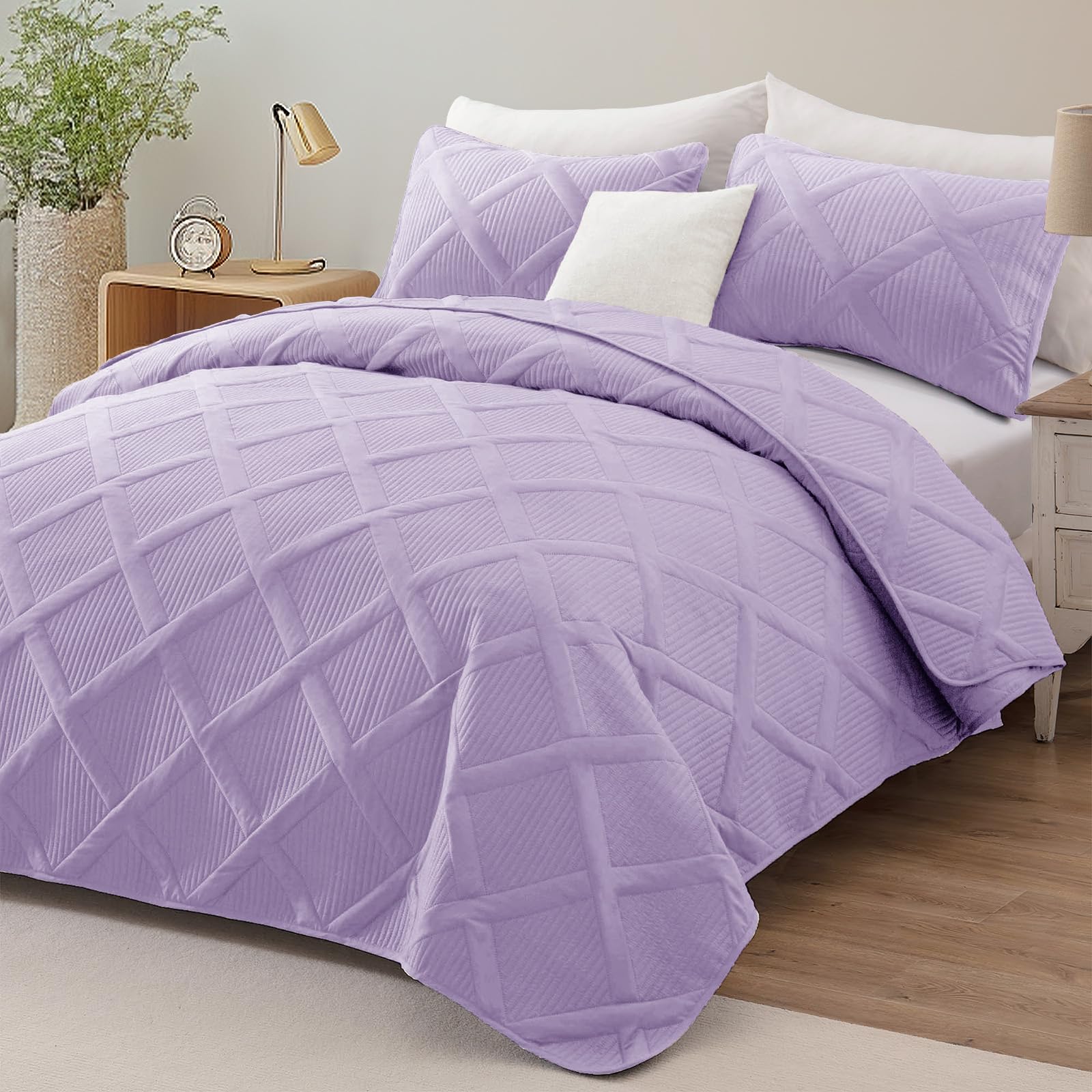 Exclusivo Mezcla Twin Size Quilt Set with Modern Striped Pattern, 2 Pieces Lightweight Black Quilts Bedding Set, Soft Bedspreads Coverlets for All Seasons