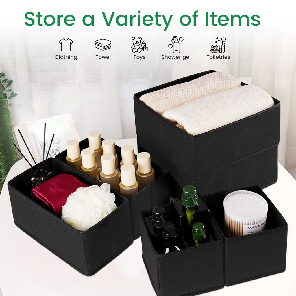 Criusia Drawer Organizer Clothes, 8 Pack Underwear Drawer Organizer, Foldable Cloth Storage Box Closet Organizers and Storage for Clothes, Socks, Scarves, Ties (Beige)