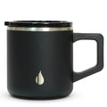 Elemental Insulated Coffee Mug - Triple-Wall Stainless Steel Summit Travel Cup for Hot and Cold Drinks - Thermal Coffee Mug with Lid and Handle for Camping, Office & Travel 12oz - Black