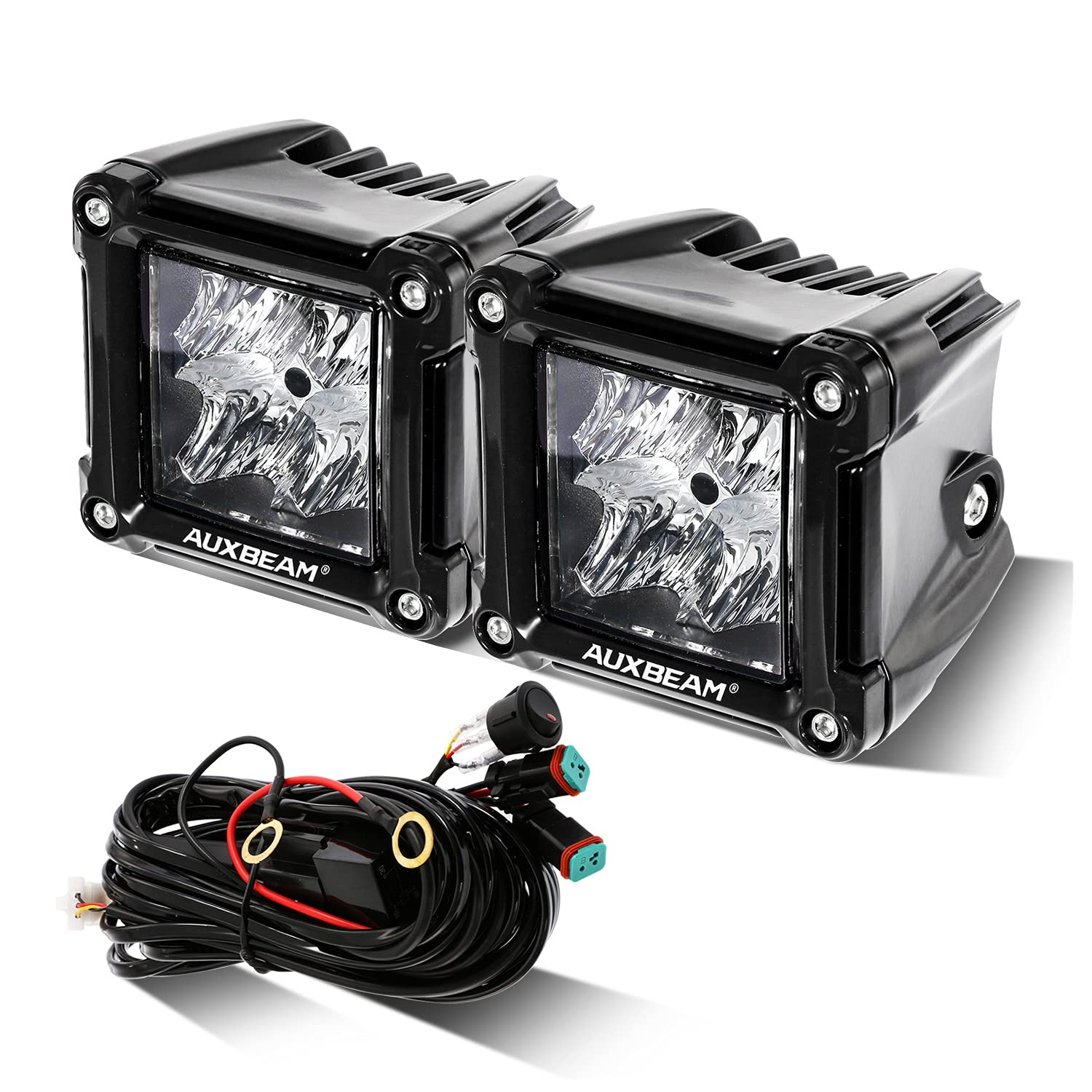 Auxbeam FA Series 3 Inch LED Cubes with DRL 2 Modes Spot Beam Offroad Lights 20W Driving Spotlights A-Pillar Ditch Lights for 4x4 Truck Car ATV Motorcycle, Pair