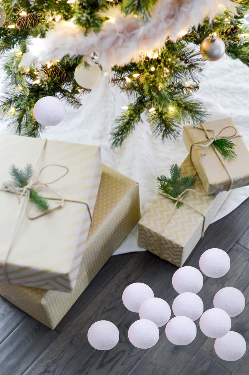 Supoice 30 Pack Snow Fight Balls 3 Inch Large Size Christmas & Winter Holiday Realistic Fake Snow Toys for Indoor & Outdoor Snow Fight & Toss Game