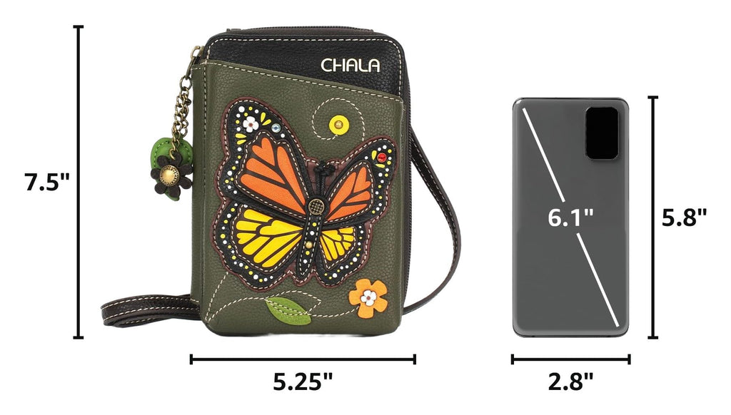 CHALA Wallet Crossbody Cell Phone Purse - Women Faux Leather Multicolor Handbag with Adjustable Strap