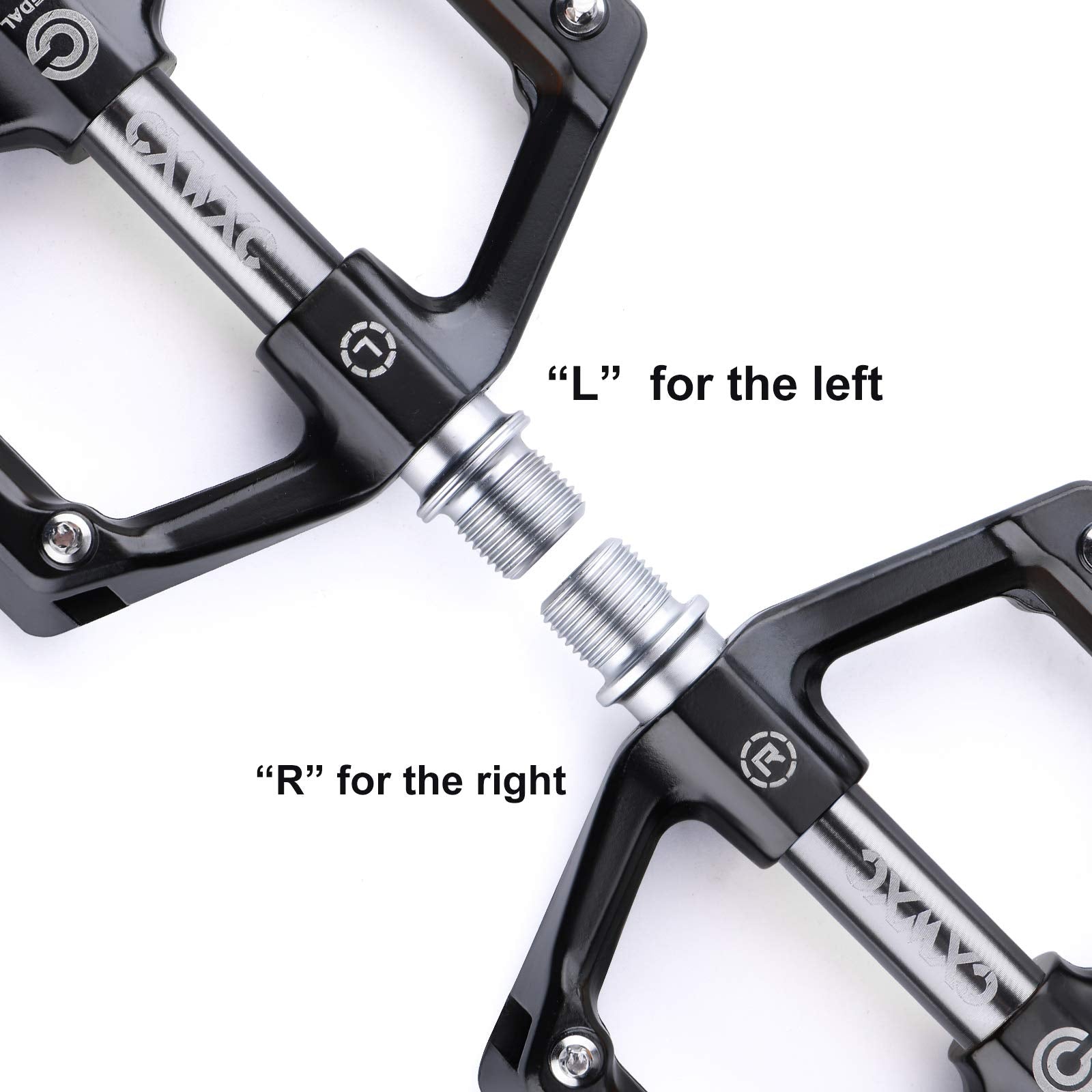 CXWXC Road/MTB Bike Pedals - Aluminum Alloy Bicycle Pedals - Mountain Bike Pedal with Removable Anti-Skid Nails