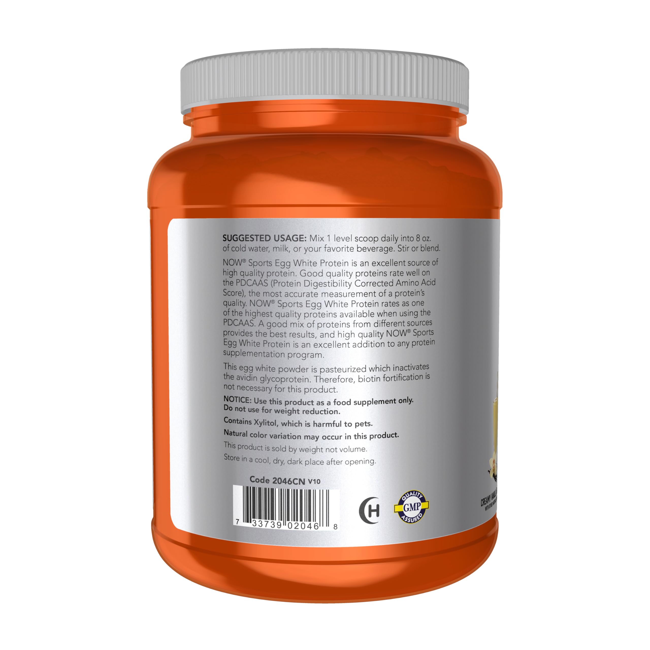 NOW Foods Sports Nutrition, Egg White Protein, 20 g With BCAAs, Creamy Chocolate Powder, 1.5-Pound