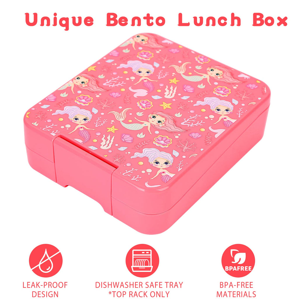 Bento Lunch Box Set for Kids with 10oz Soup Thermo, Leak-Proof Lunch Containers with 4 Compartment, Kids Thermo Hot Food Jar and Insulated Lunch Bag for Kid to School,BPA-Free(Basketball)