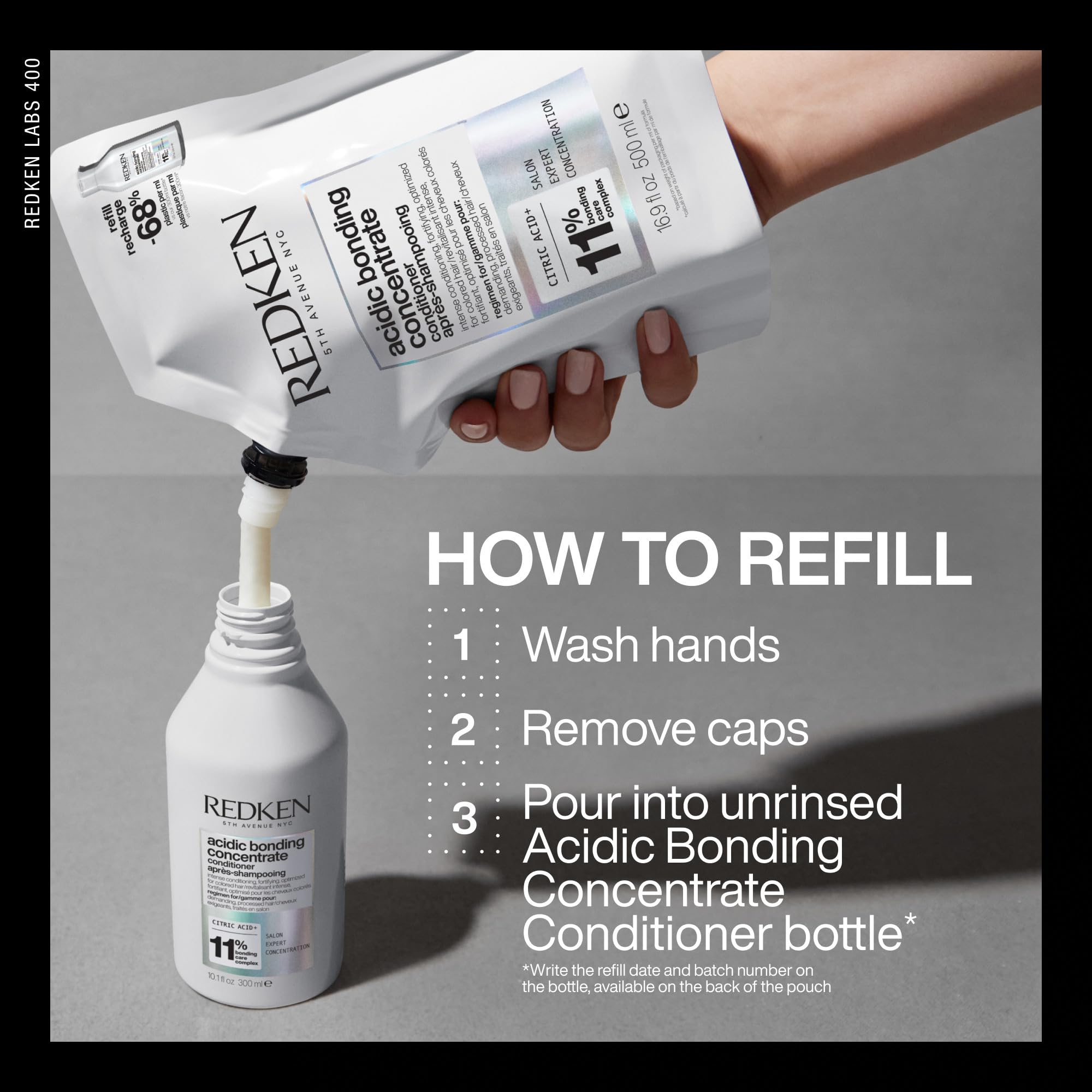 Redken Acidic Bonding Concentrate Conditioner For Damaged Hair Repair - Strengthens and Repairs Weak and Brittle Hair, Sulfate-Free, With Citric Acid
