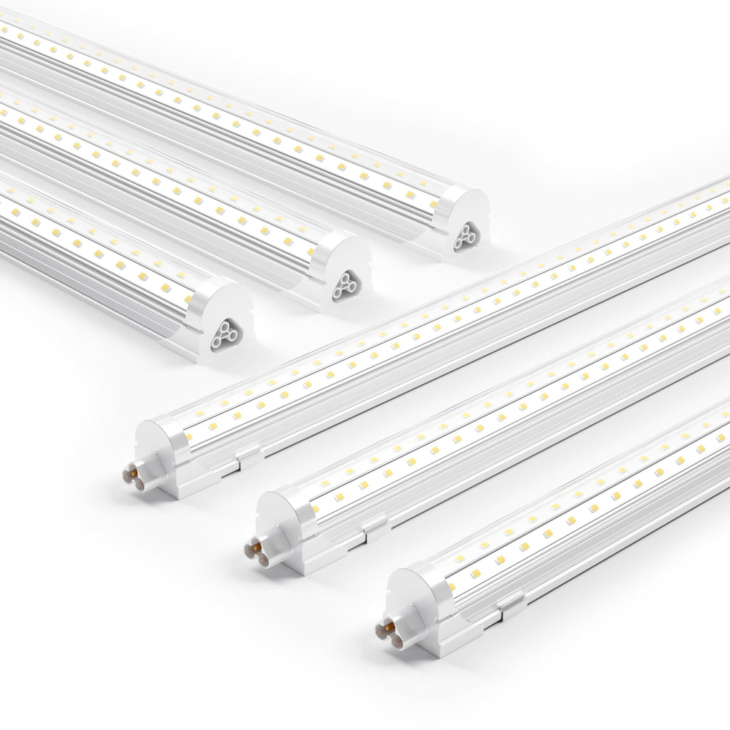Ensenior 4FT LED Shop Lights - 5000LM 6000K Ultra Bright Daylight, T8 Commercial Bay Lighting, LED Lights for Garage/Shop/Basement, 36W (139 LM/W), Linkable, Plug & Play, ETL & FCC Certified, 4 Pack